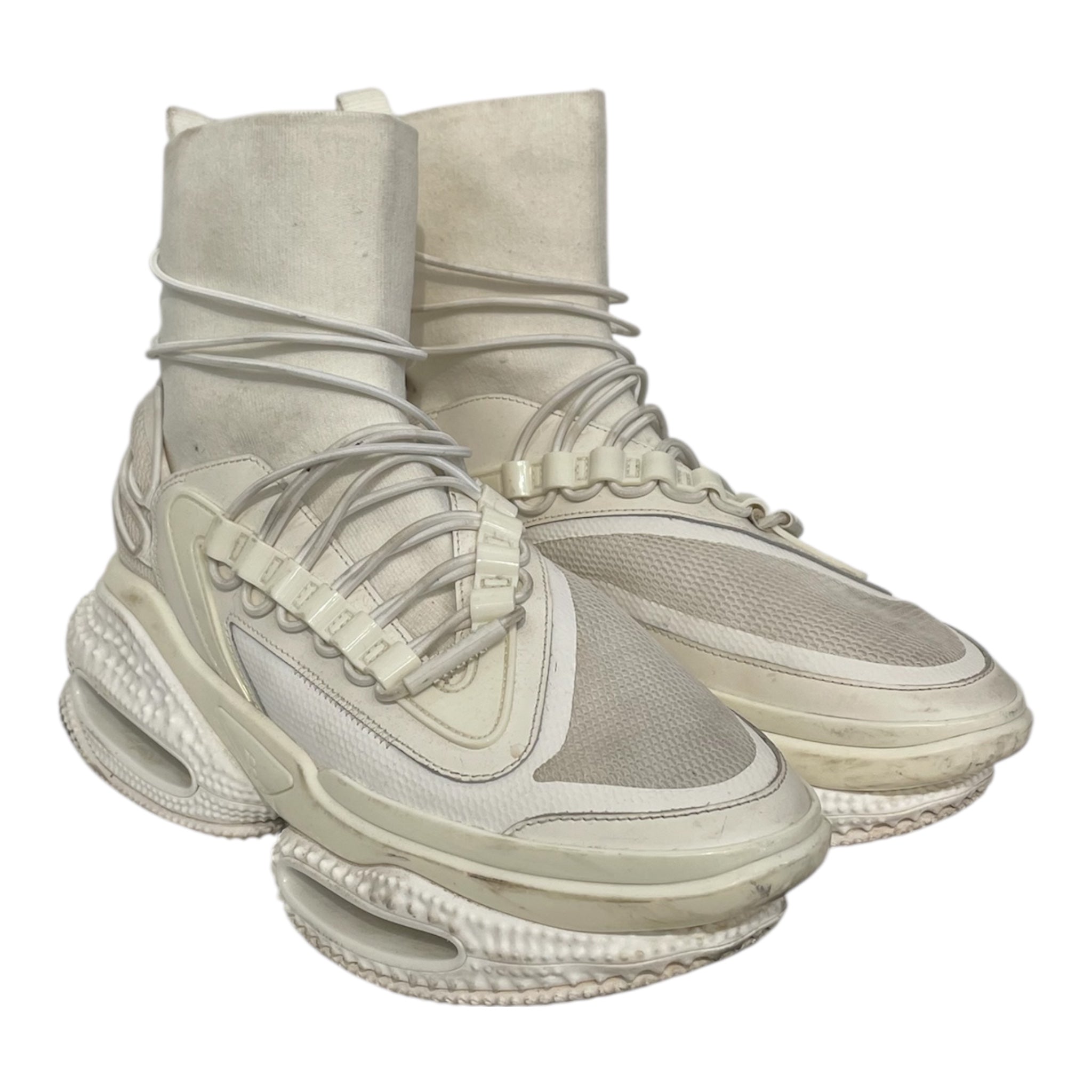 BALMAIN/Hi-Sneakers/US 10/Cotton/WHT/ view 1