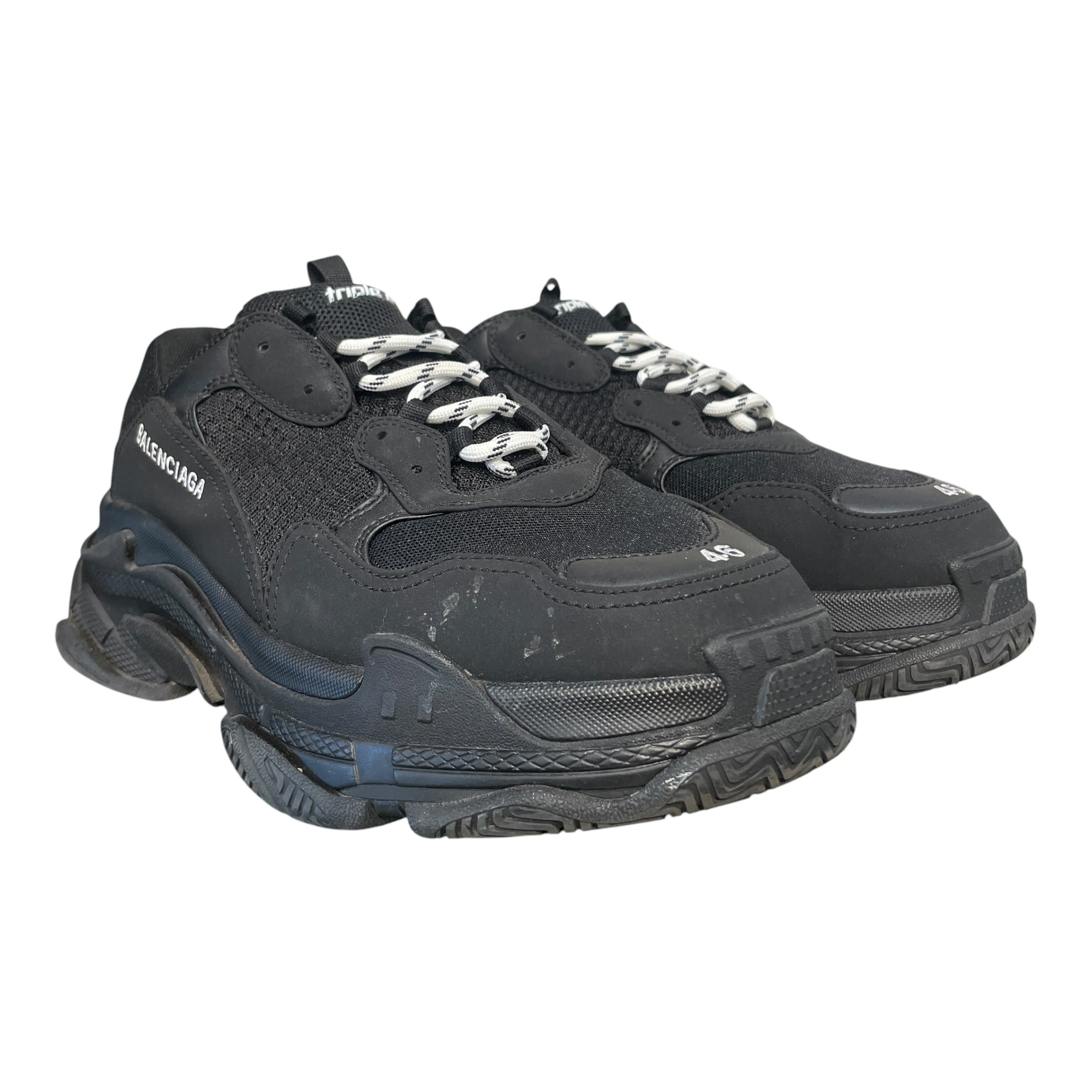 BALENCIAGA/Low-Sneakers/US 13/Nylon/BLK/Triple S "Triple Black" view 1
