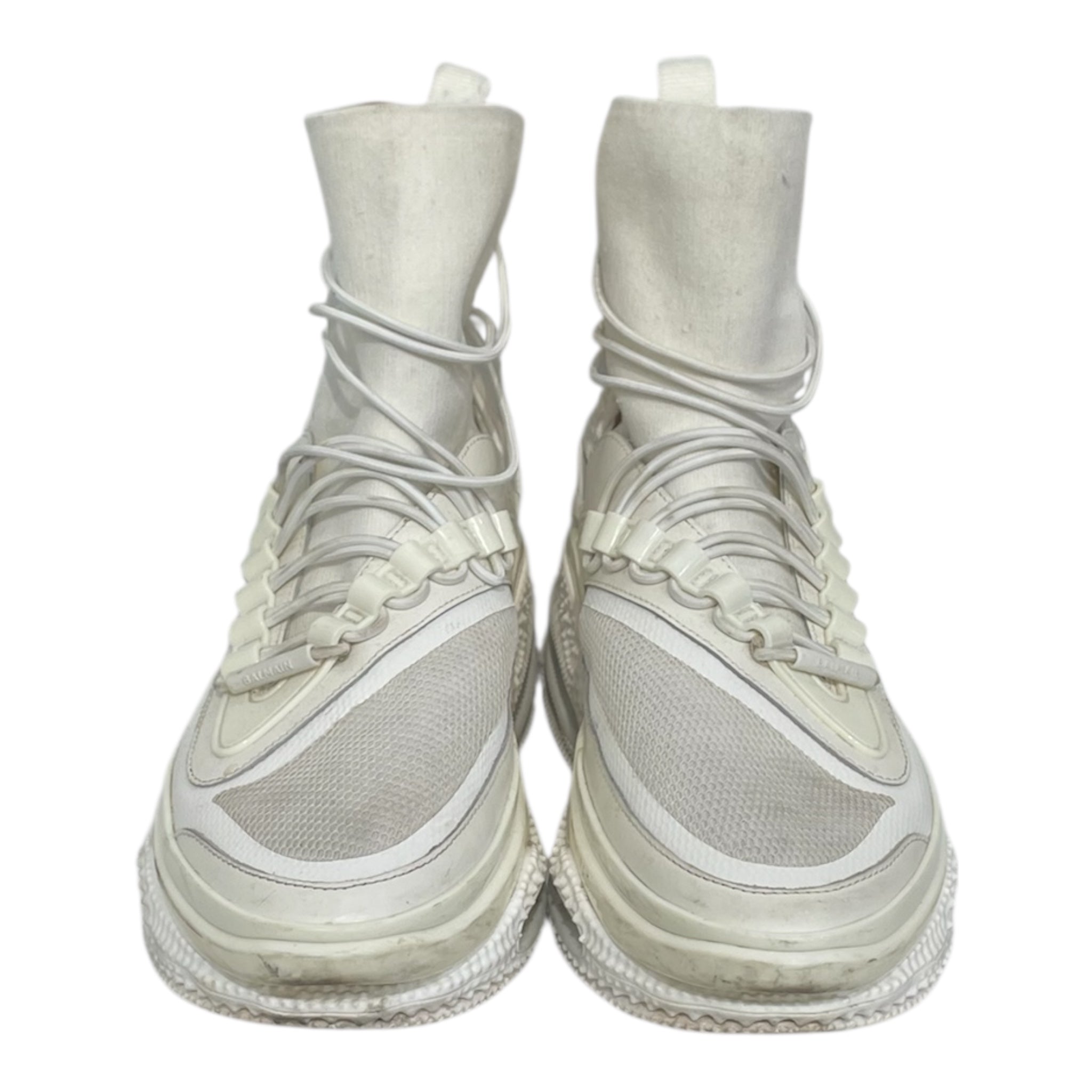 BALMAIN/Hi-Sneakers/US 10/Cotton/WHT/ view 3