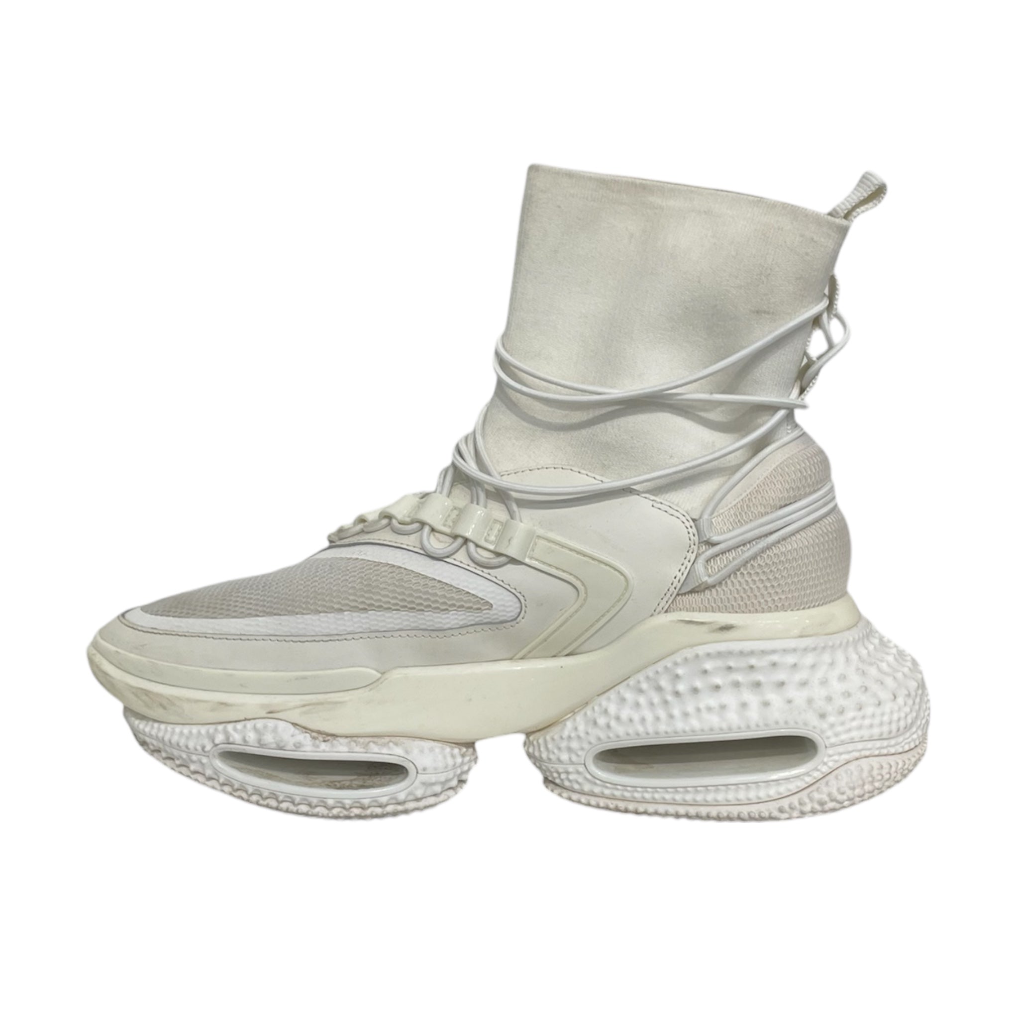 BALMAIN/Hi-Sneakers/US 10/Cotton/WHT/ view 4