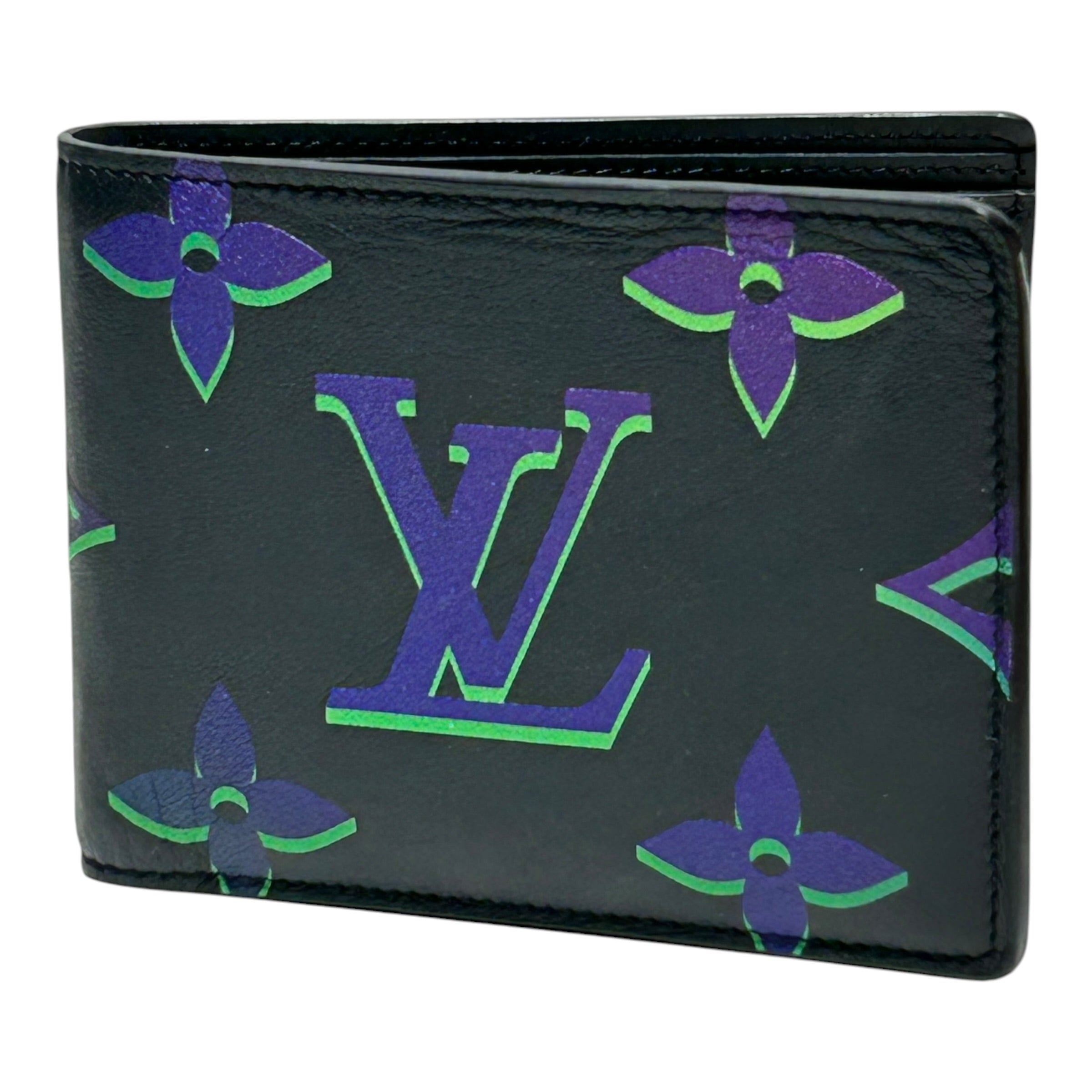 LOUIS VUITTON/Wallet/Monogram/Leather/BLK/M's/PURPLE AND GREEN view 1