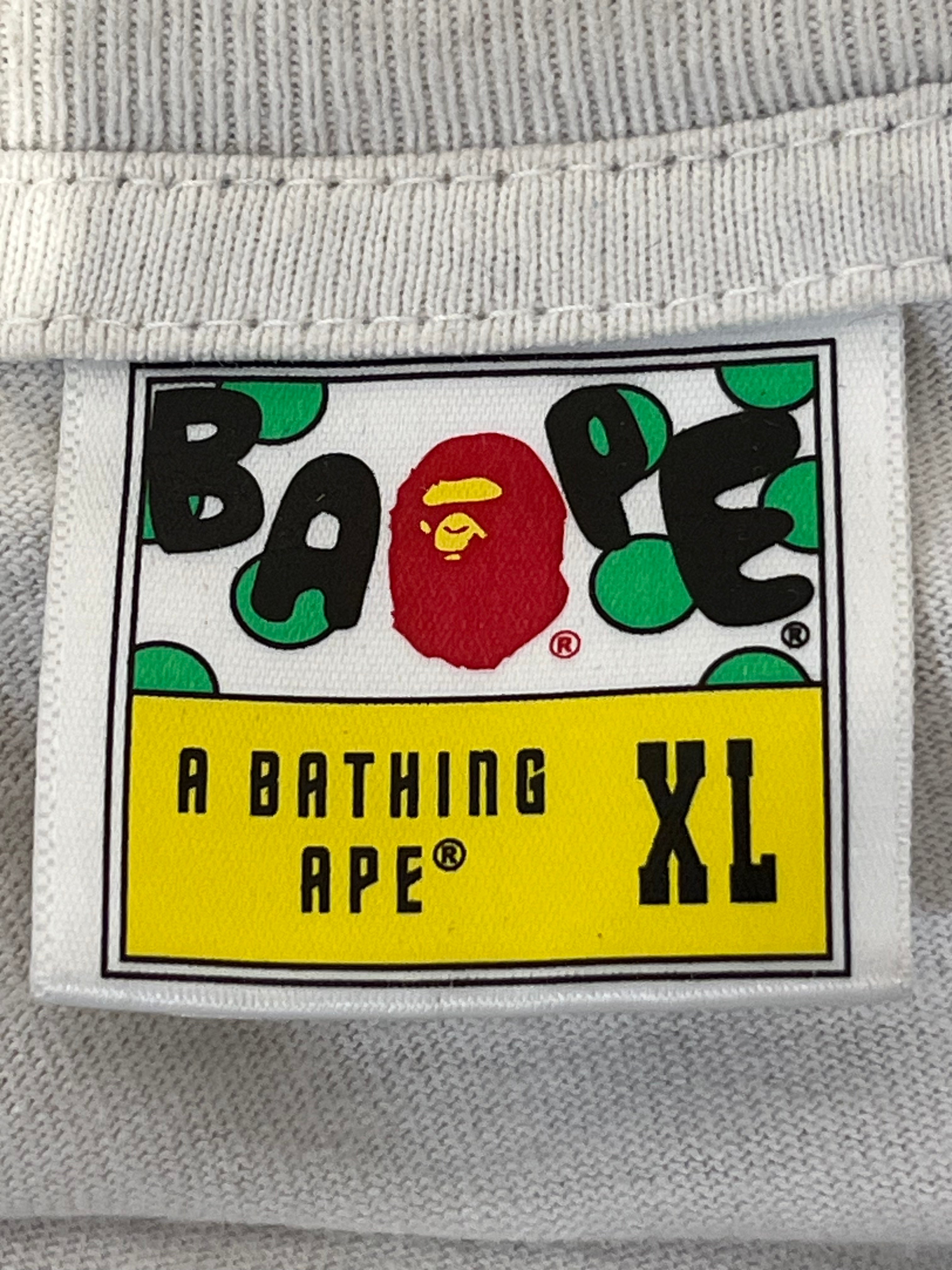 A BATHING APE/T-Shirt/XL/Cotton/WHT/High Neck/Graphic/001TEK801023M blue camo logo view 4