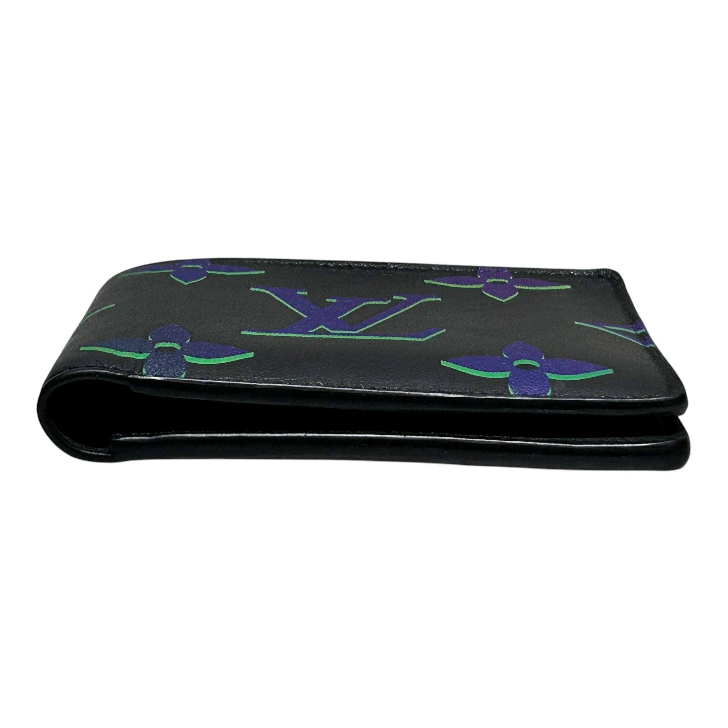 LOUIS VUITTON/Wallet/Monogram/Leather/BLK/M's/PURPLE AND GREEN view 3