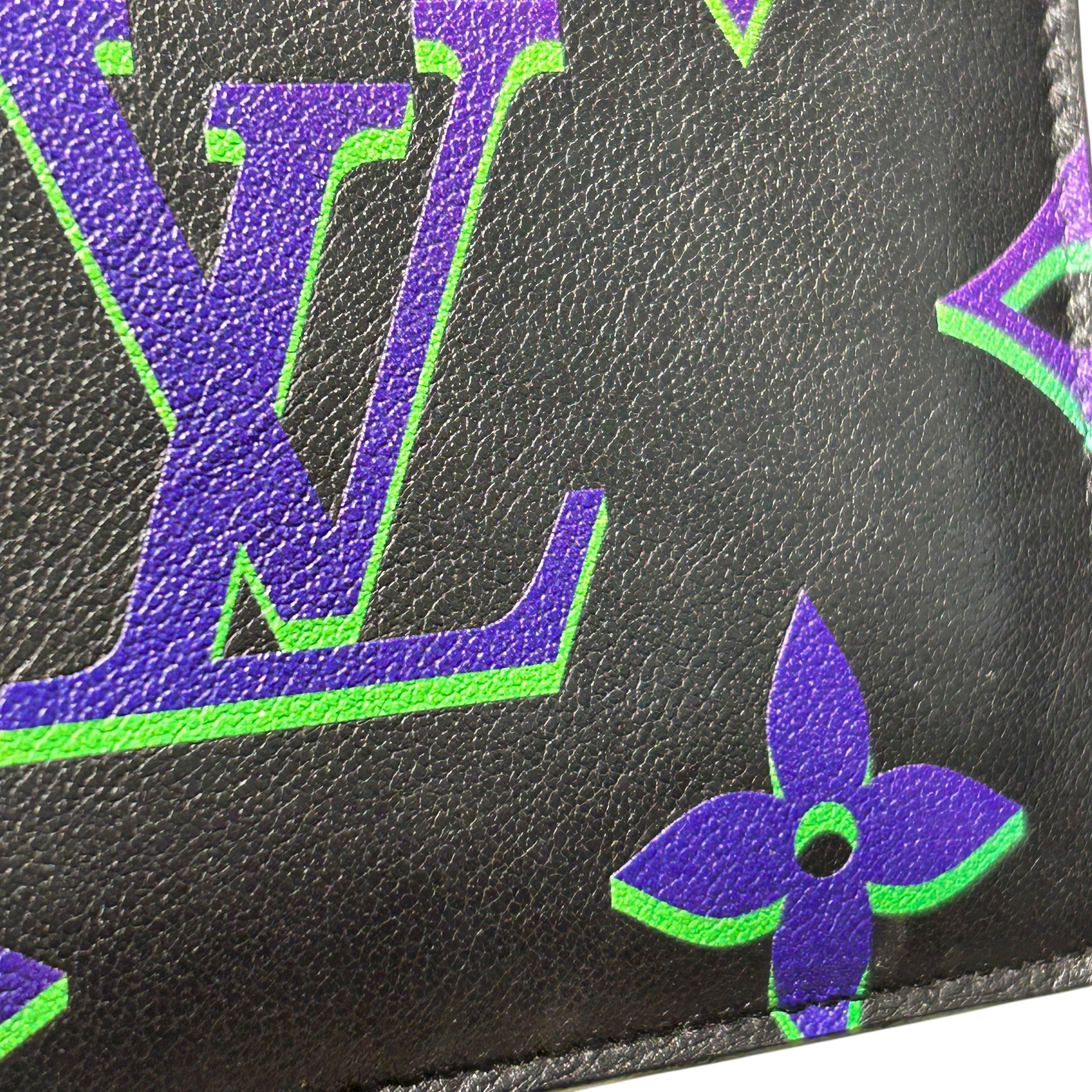 LOUIS VUITTON/Wallet/Monogram/Leather/BLK/M's/PURPLE AND GREEN view 6