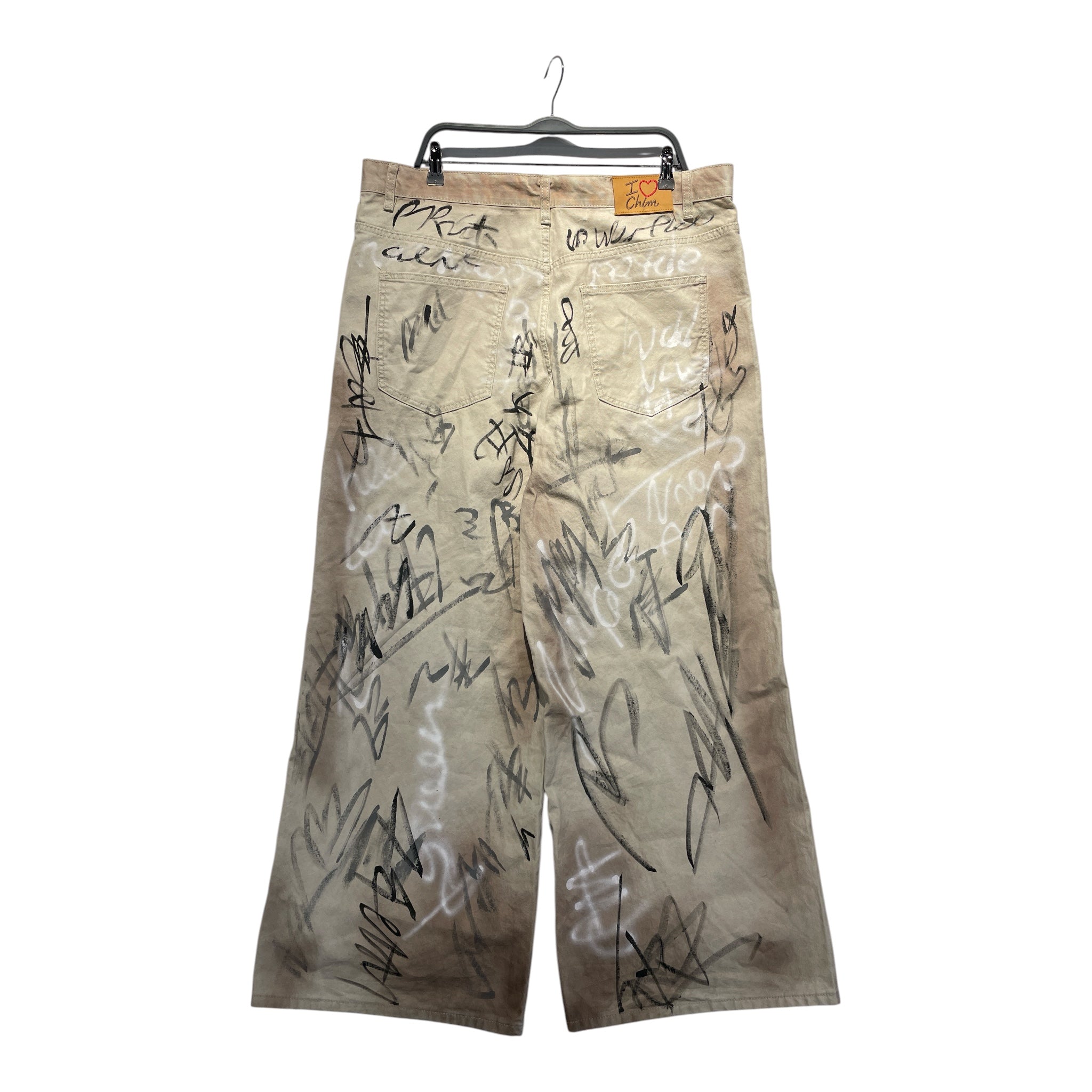 HMDD/Bootcut Pants/XL/Cotton/BEG/Graphic/painted view 2