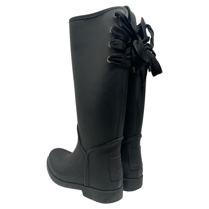 COACH/Boots/US 10/BLK/rubber backlace boots