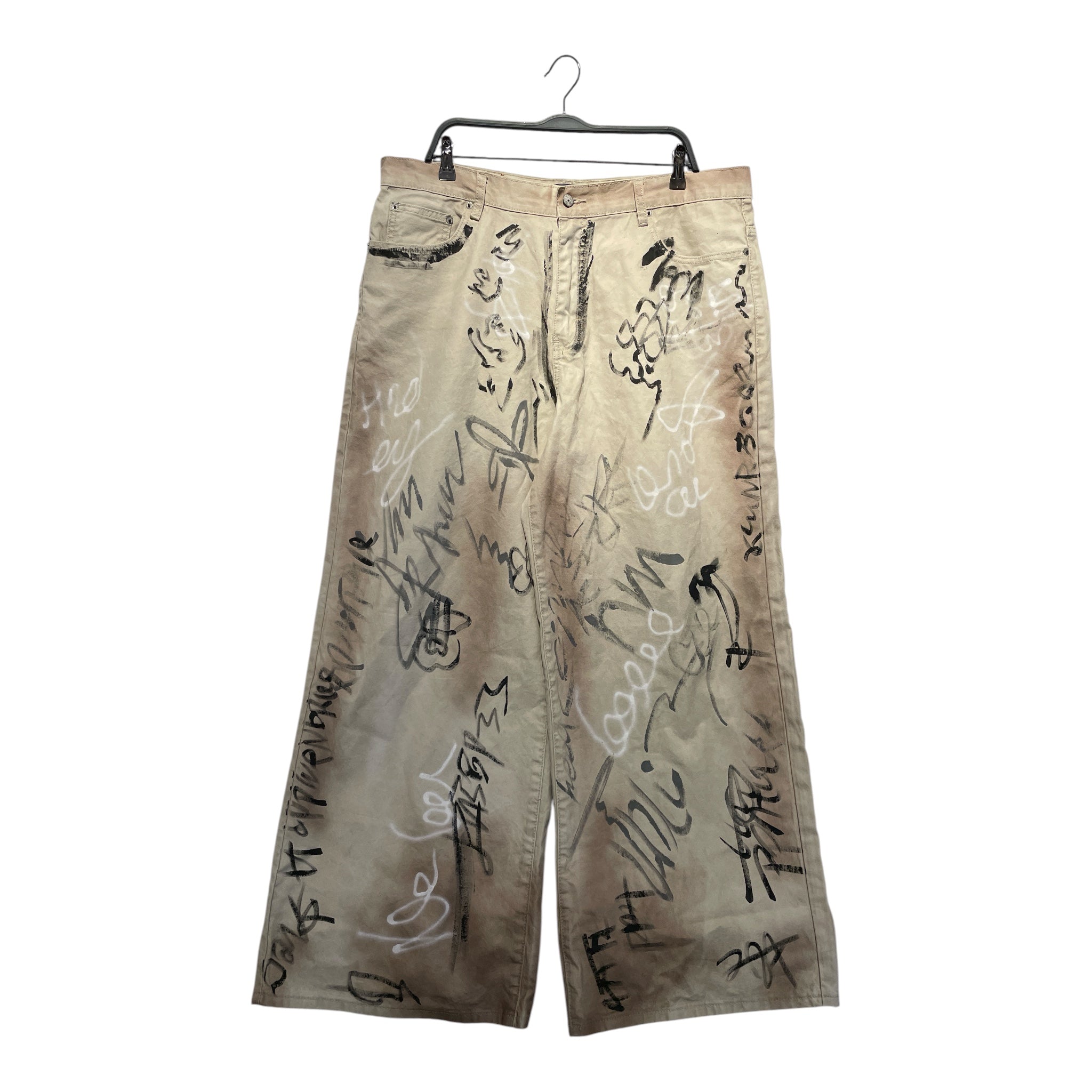 HMDD/Bootcut Pants/XL/Cotton/BEG/Graphic/painted view 1