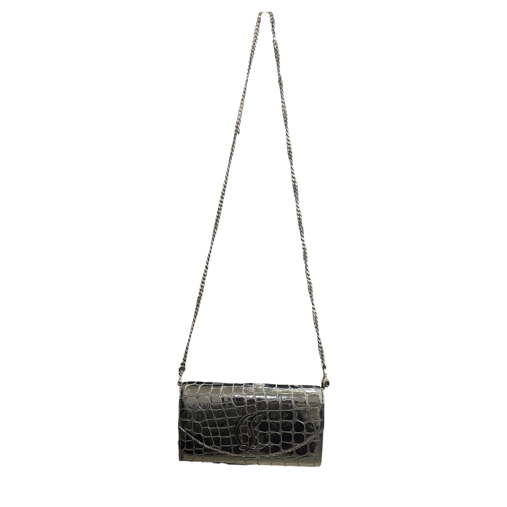 Christian Louboutin/Clutch Bag/Animal Pattern/Leather/BLK/ view 1