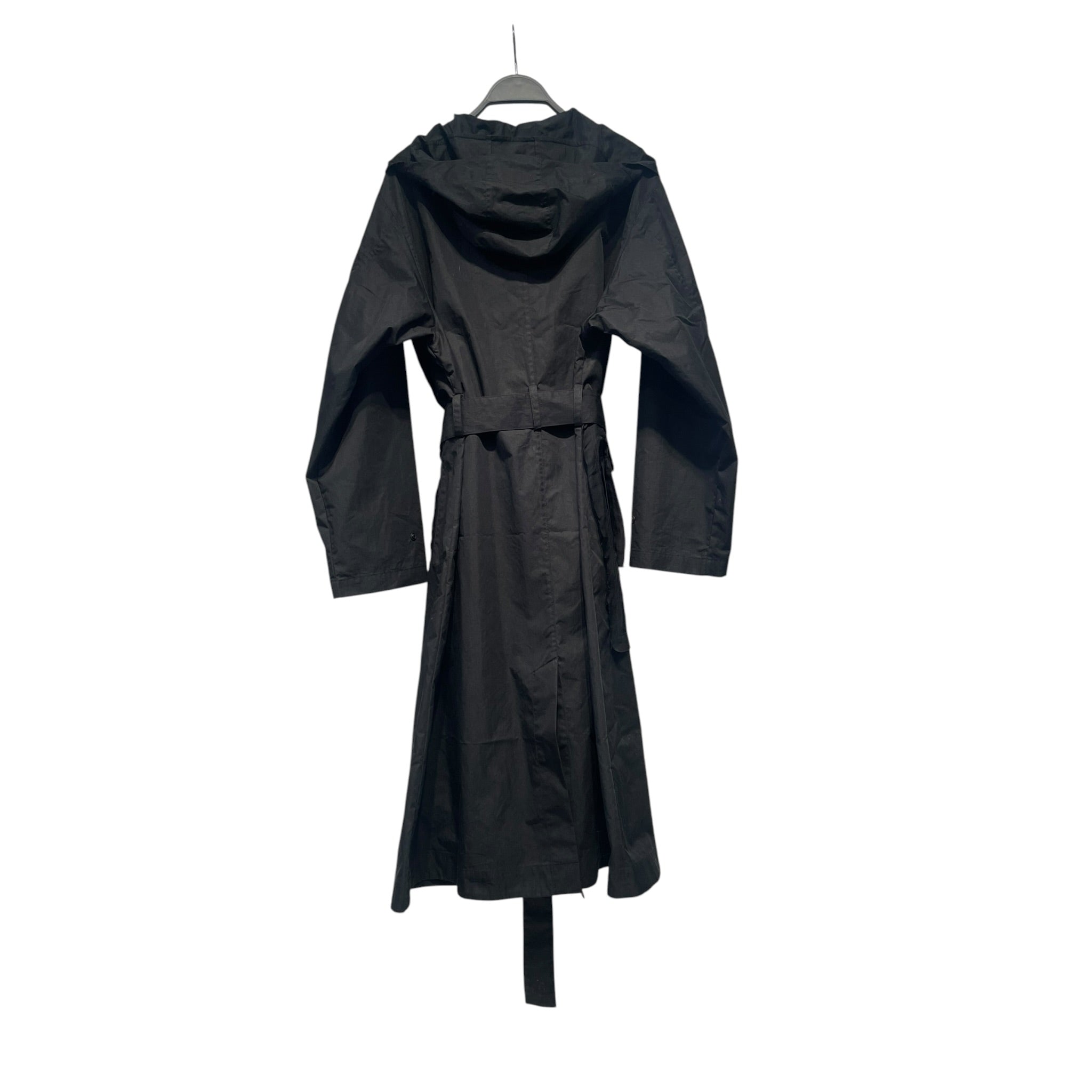 Y-3/Trench Coat/XS/Polyester/BLK/PANNEL WITH FRAYED EDGE view 2