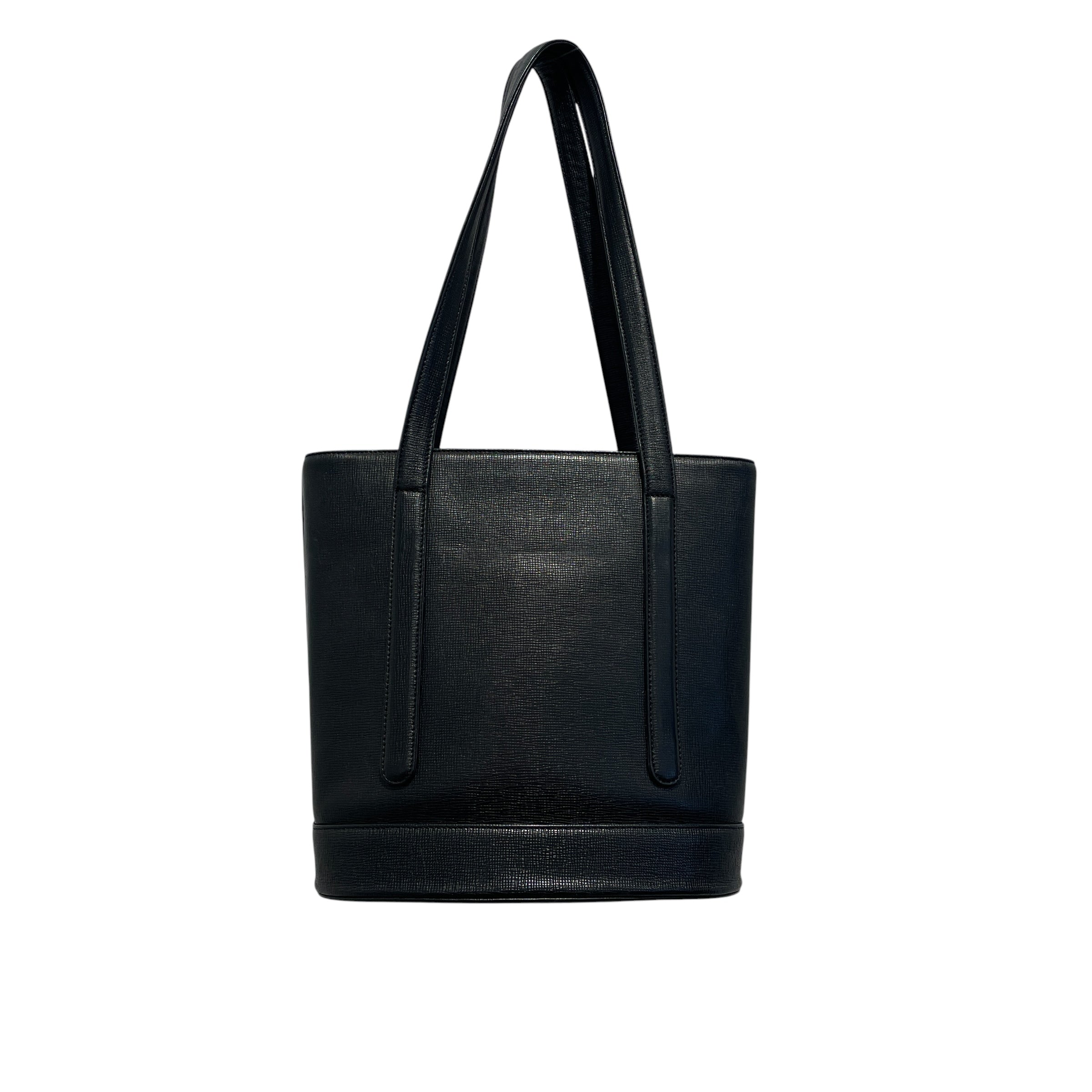 MCM/Tote Bag/Leather/BLK/Blavk tote w/ gold hardware view 2