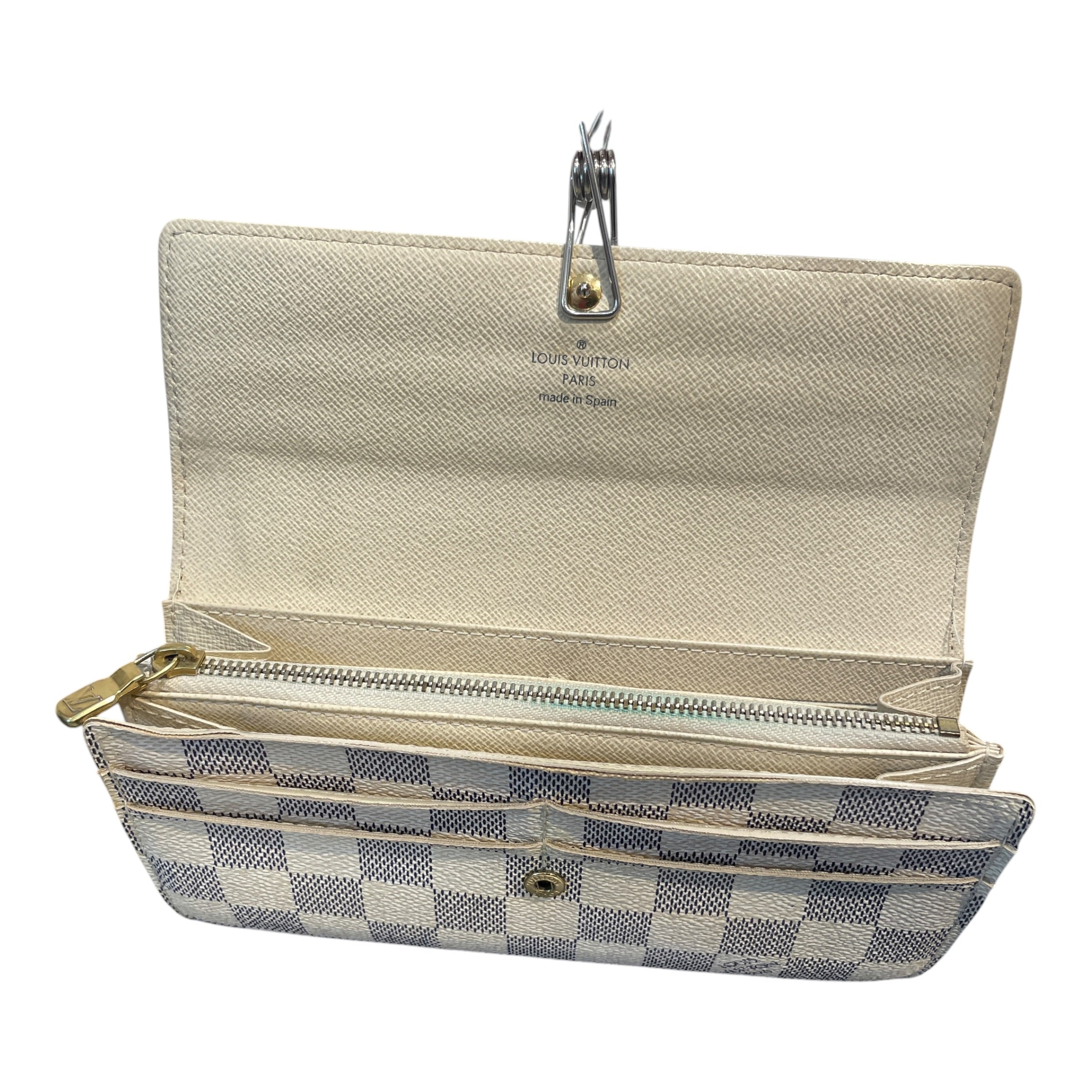 LOUIS VUITTON/Long Wallet/Monogram/Leather/WHT/L's/Damier Azur Long Wallet view 4