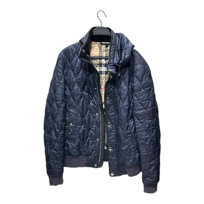 BURBERRY LONDON/Puffer Jkt/50/Nylon/NVY/PLAID LINED PUFFY JACKET