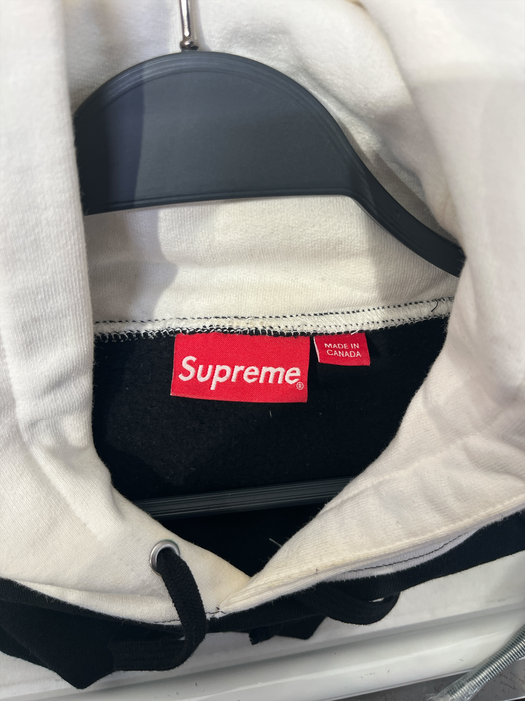 Supreme/Hoodie/XL/Stripe/Cotton/BLK/ view 3