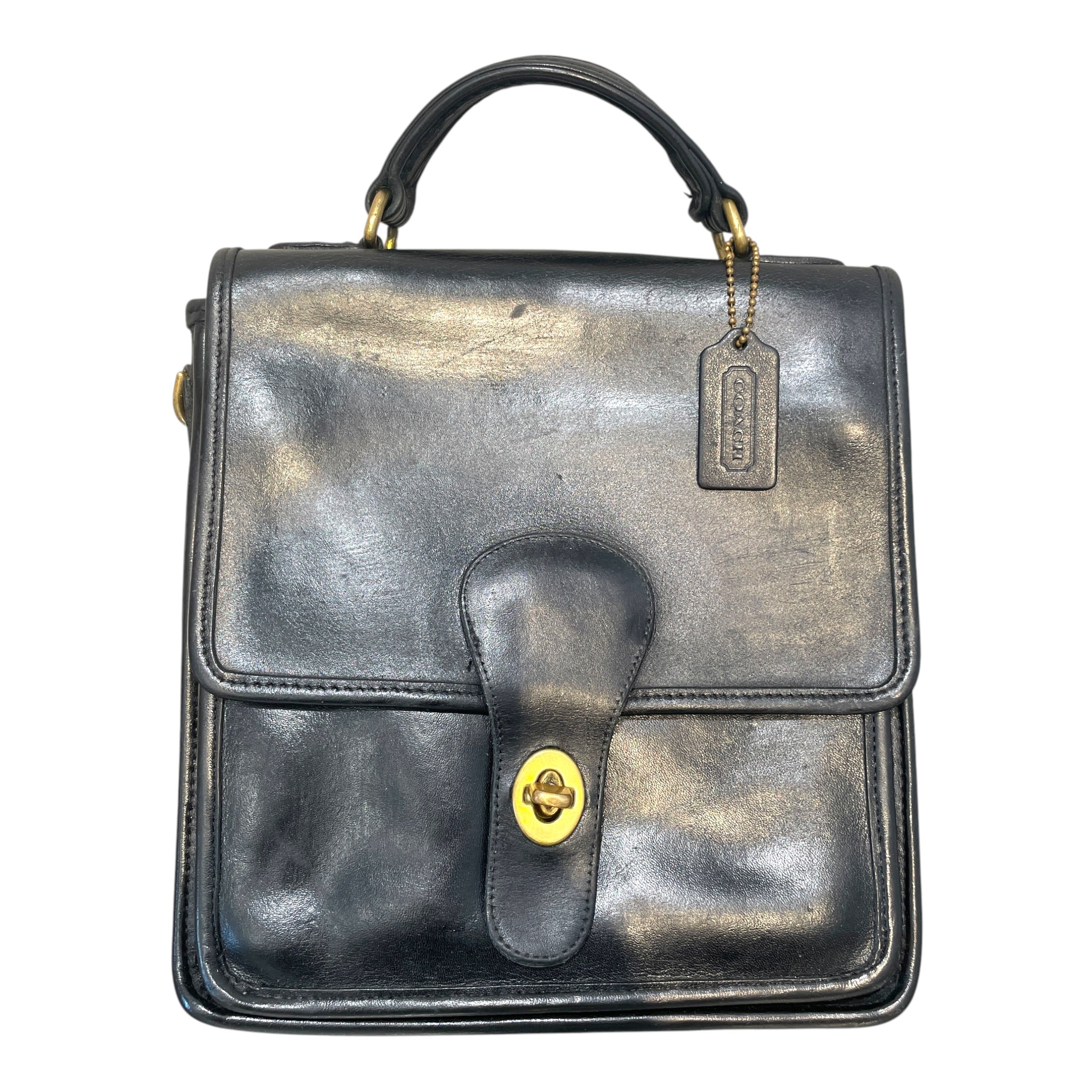 COACH/Hand Bag/Leather/BLK/Messenger Station Bag view 1