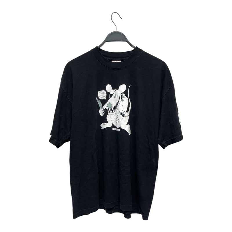 STRAY RATS/BOUNTY HUNTER/T-Shirt/M/Cotton/BLK/Graphic/thug rat with knife