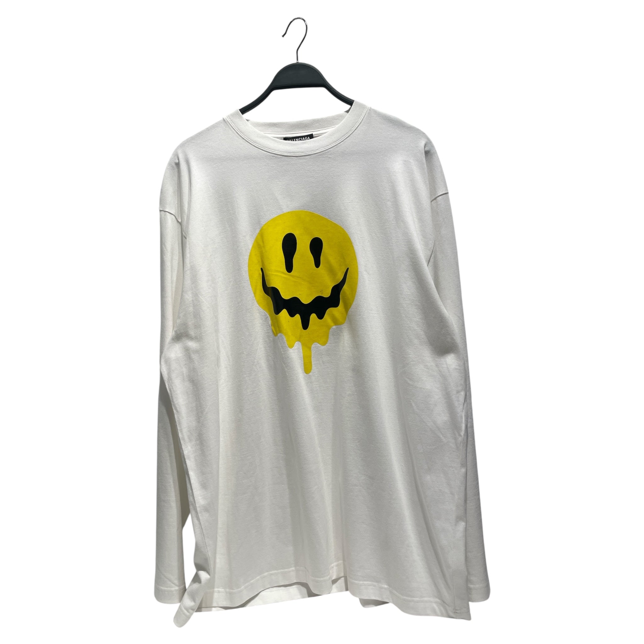 BALENCIAGA/LS T-Shirt/S/Cotton/WHT/Graphic/smile face drip view 1