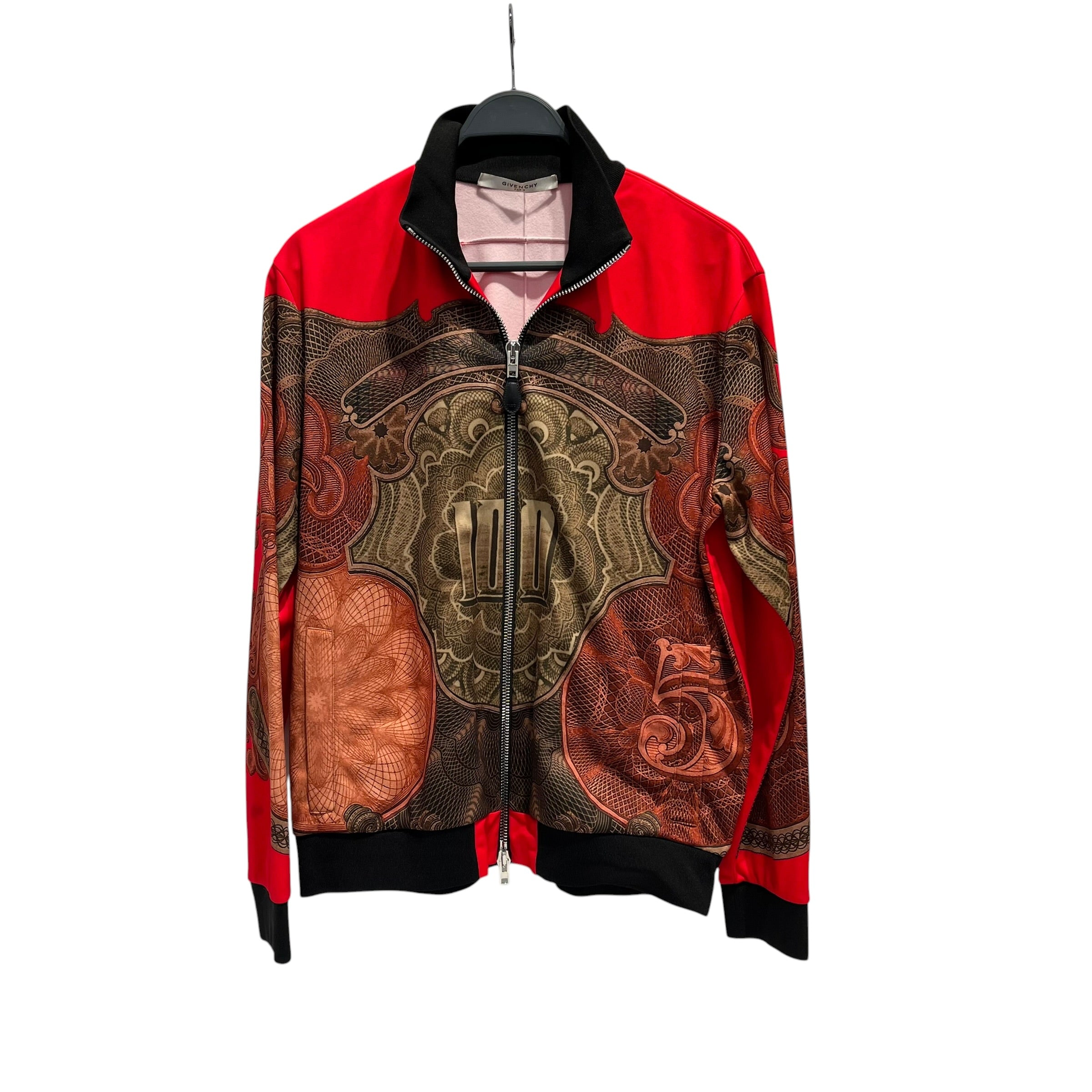 GIVENCHY/Baseball Jkt/XL/Polyester/RED/All Over Print/TISCI DOLAR BILL TRACK JACKT view 1