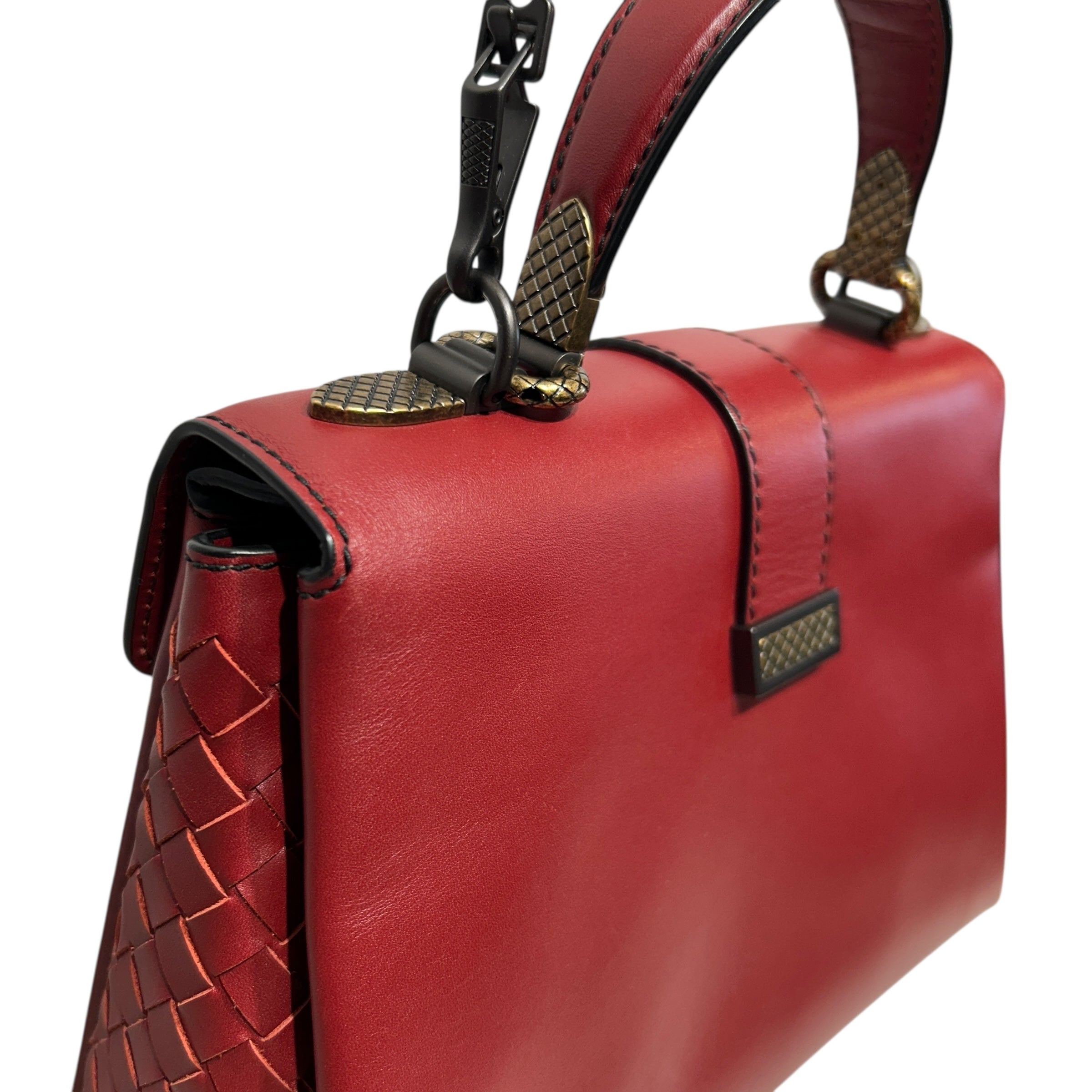 BOTTEGA VENETA/Cross Body Bag/Leather/BRD/Intrecciato Piazza Top Handle view 6