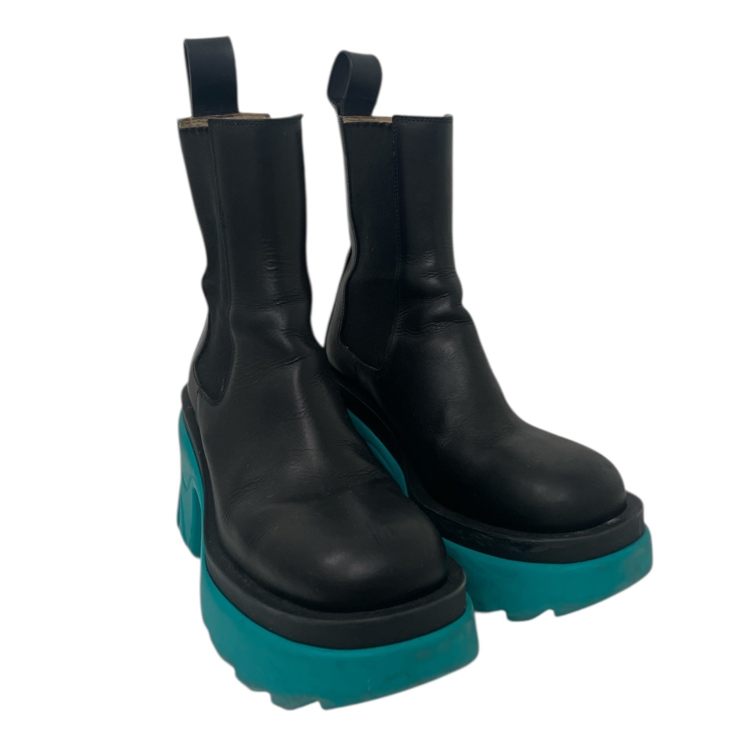 BOTTEGA VENETA/Chelsea Boots/EU 35/Leather/BLK/BLUE MID SOLE/HEEL | BRWN LNNG view 1