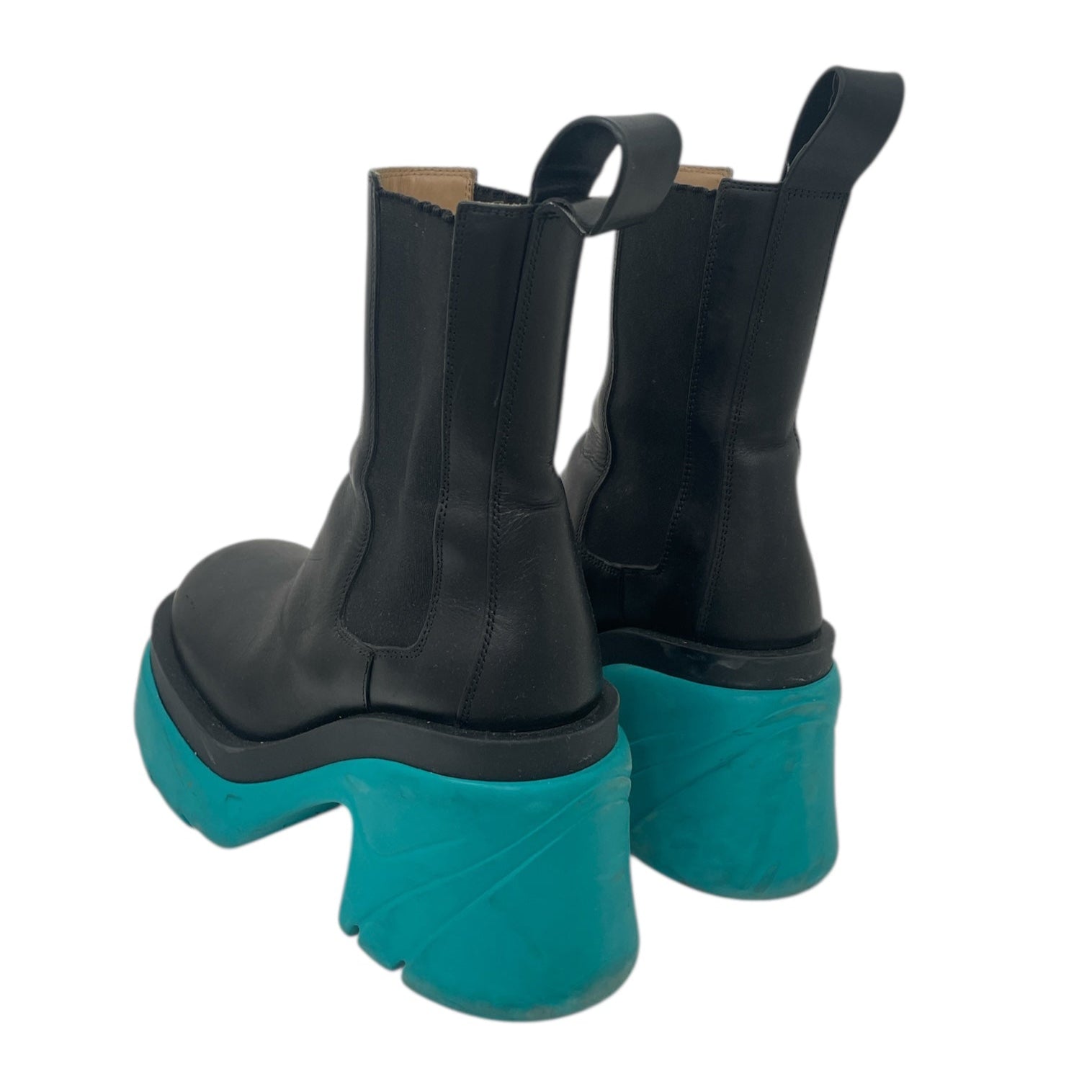 BOTTEGA VENETA/Chelsea Boots/EU 35/Leather/BLK/BLUE MID SOLE/HEEL | BRWN LNNG view 2