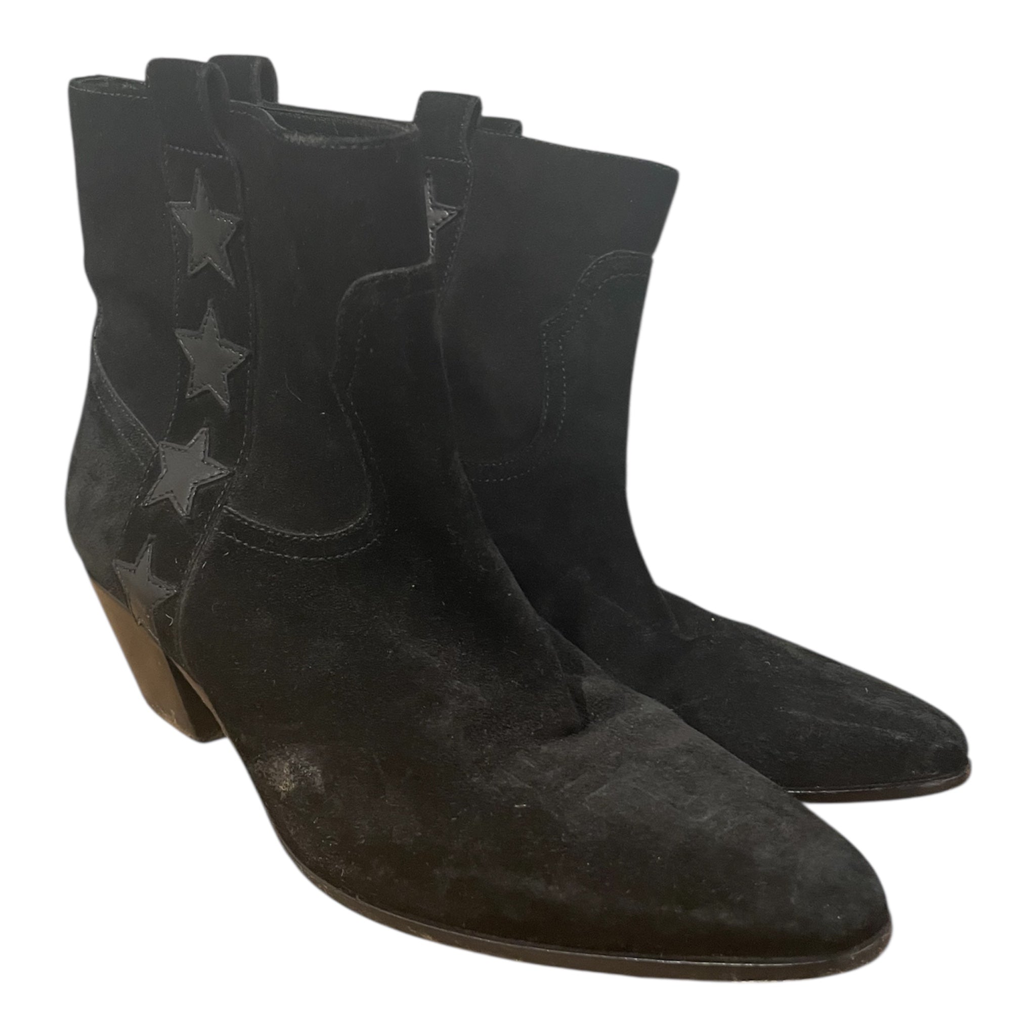 SAINT LAURENT/Booties/EU 38/Suede/BLK/STARS ON SIDE view 2