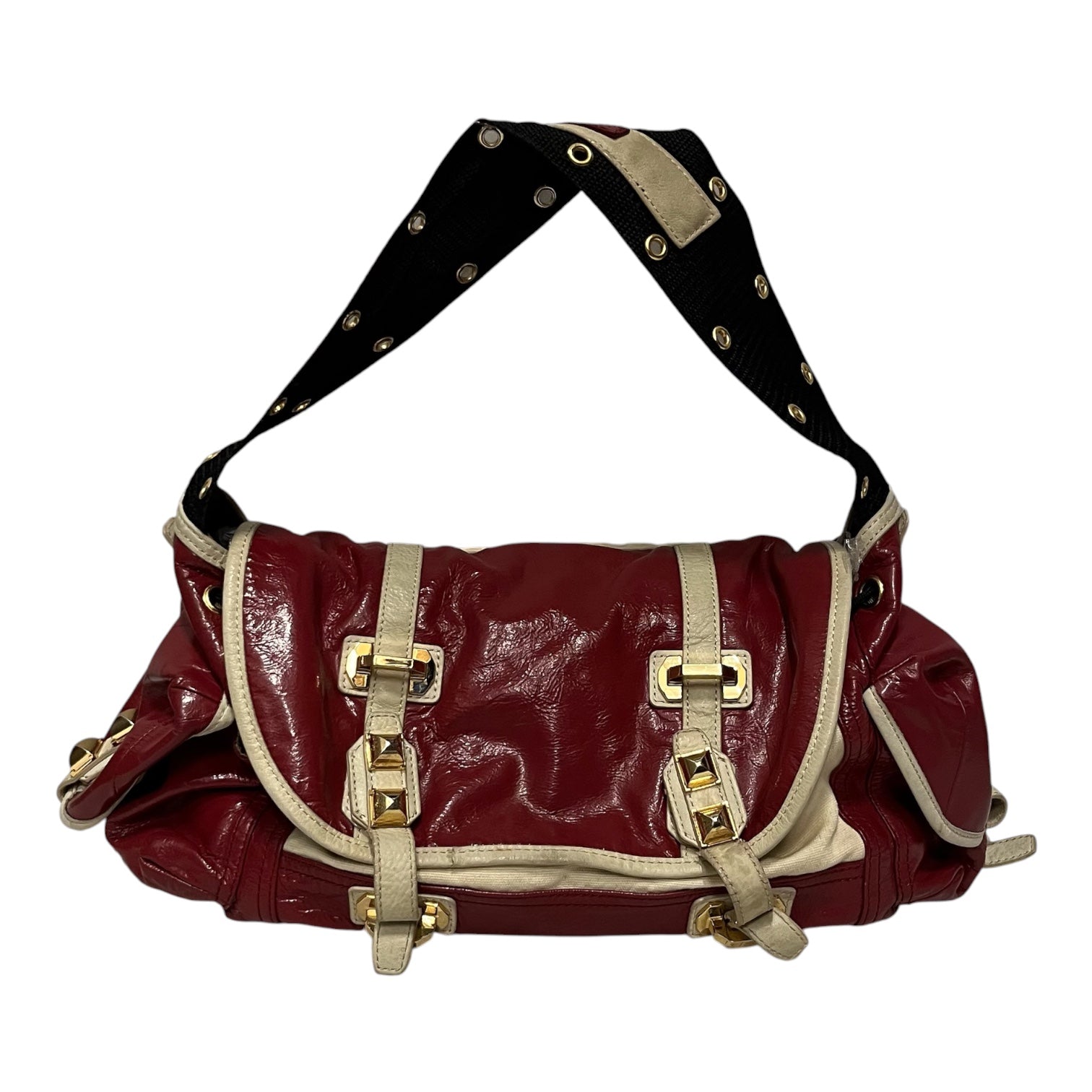 BCBG MAXAZRIA/Tote Bag/Leather/RED/gym studded bag view 1