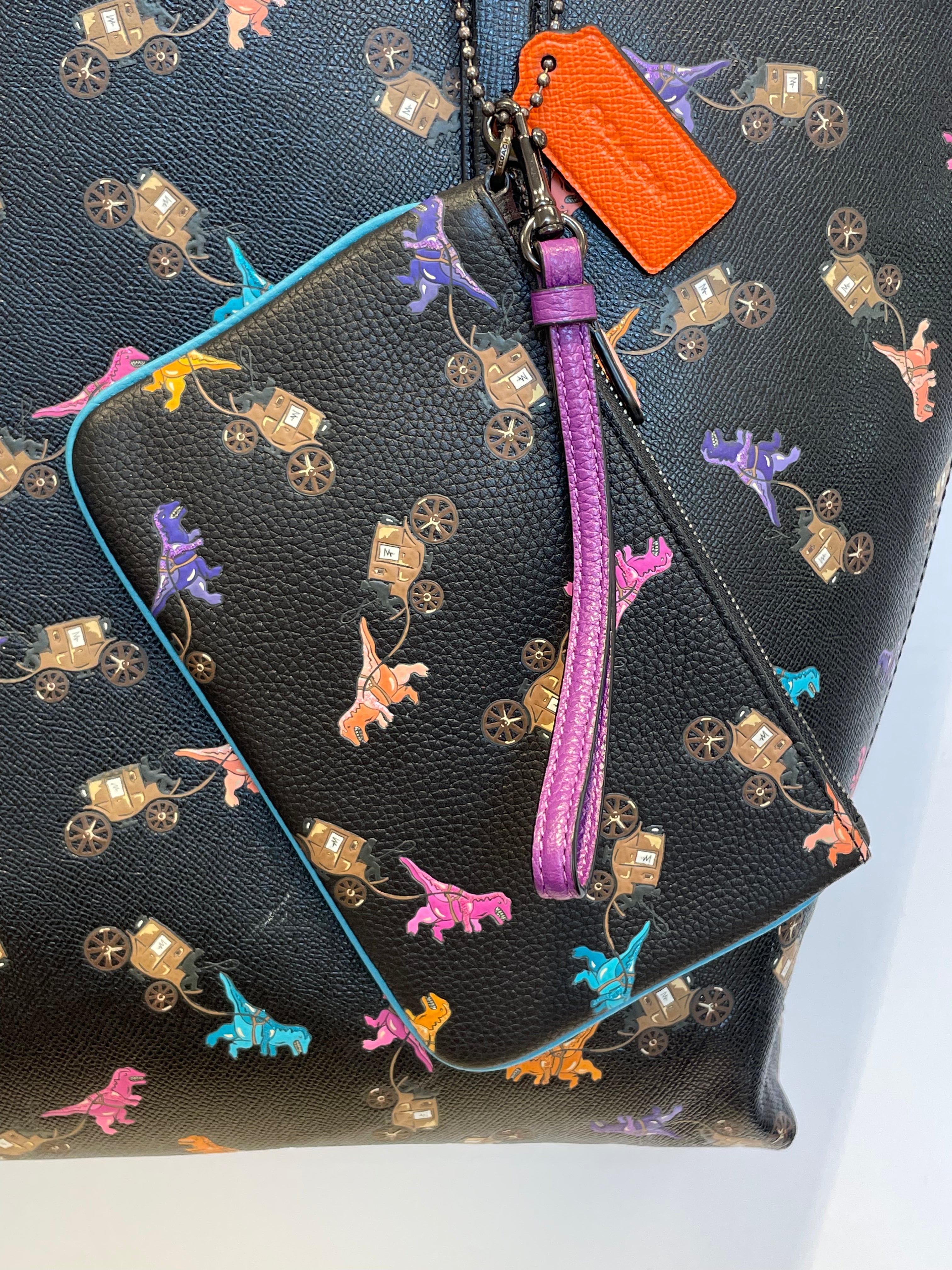 COACH/Tote Bag/All Over Print/Leather/BLK/rexy tote view 5