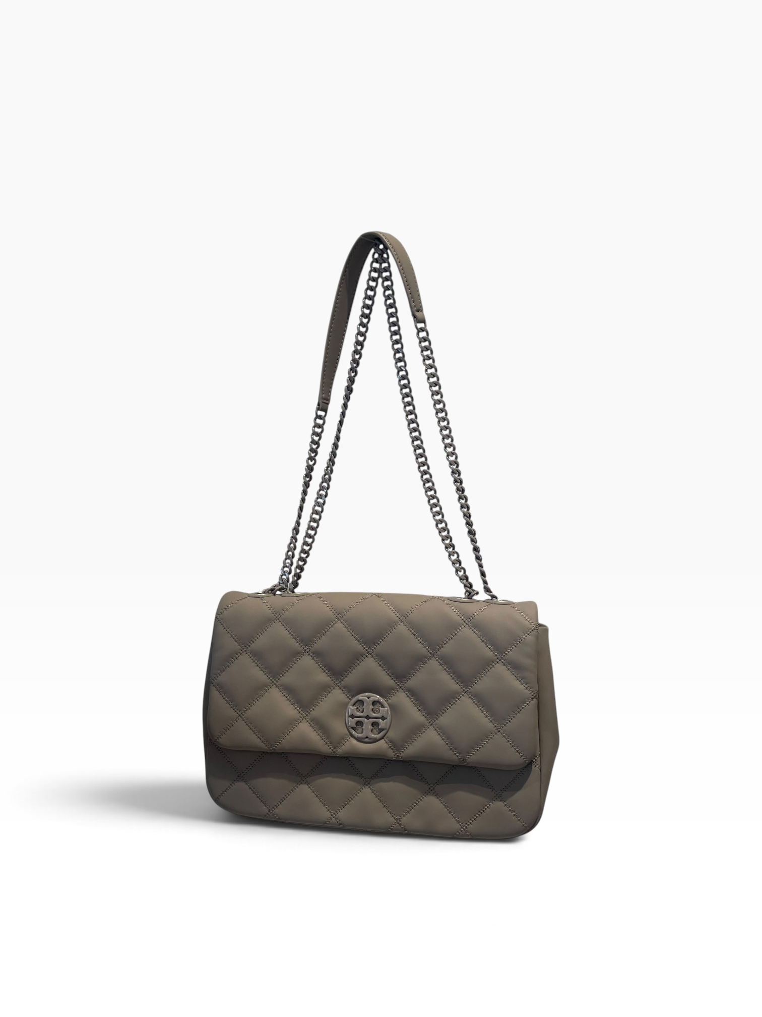 TORY BURCH/Cross Body Bag/Leather/GRY/Willa Matte Diamond Quilted view 1