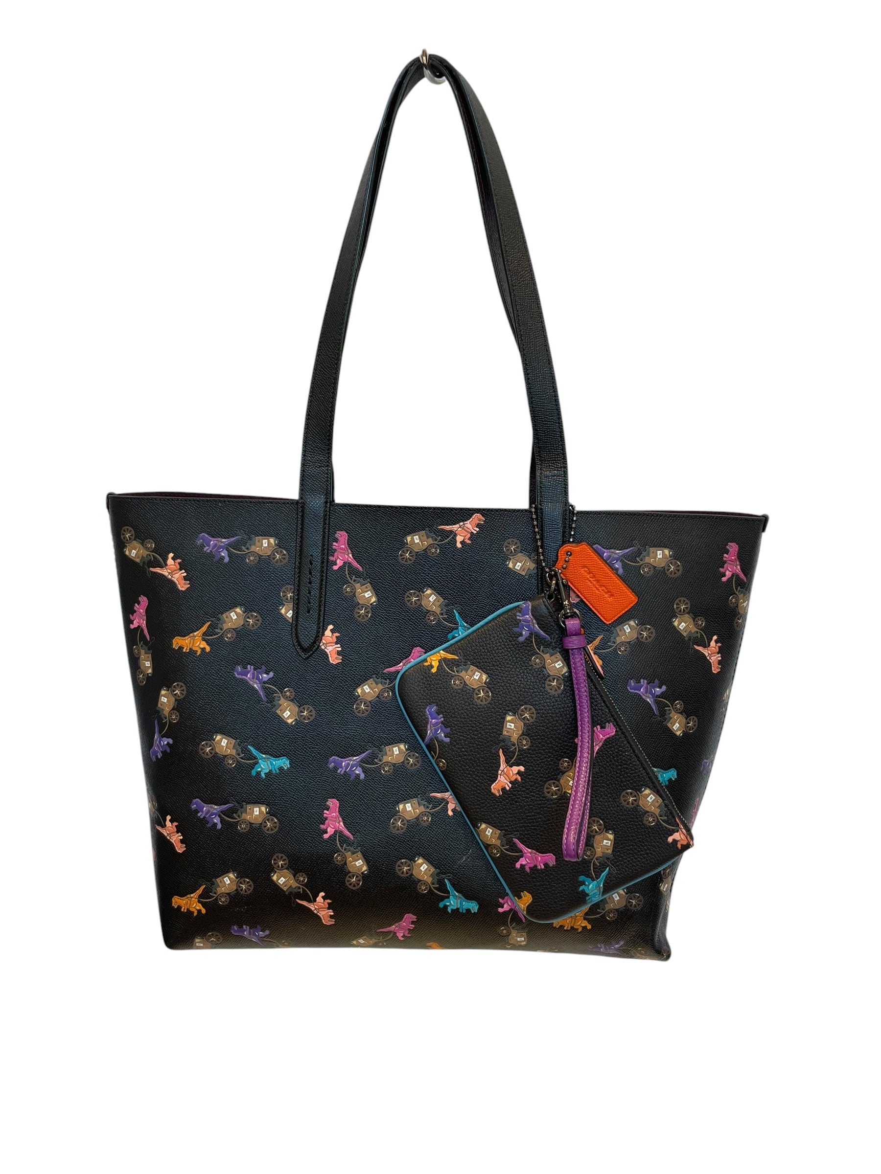 COACH/Tote Bag/All Over Print/Leather/BLK/rexy tote view 1