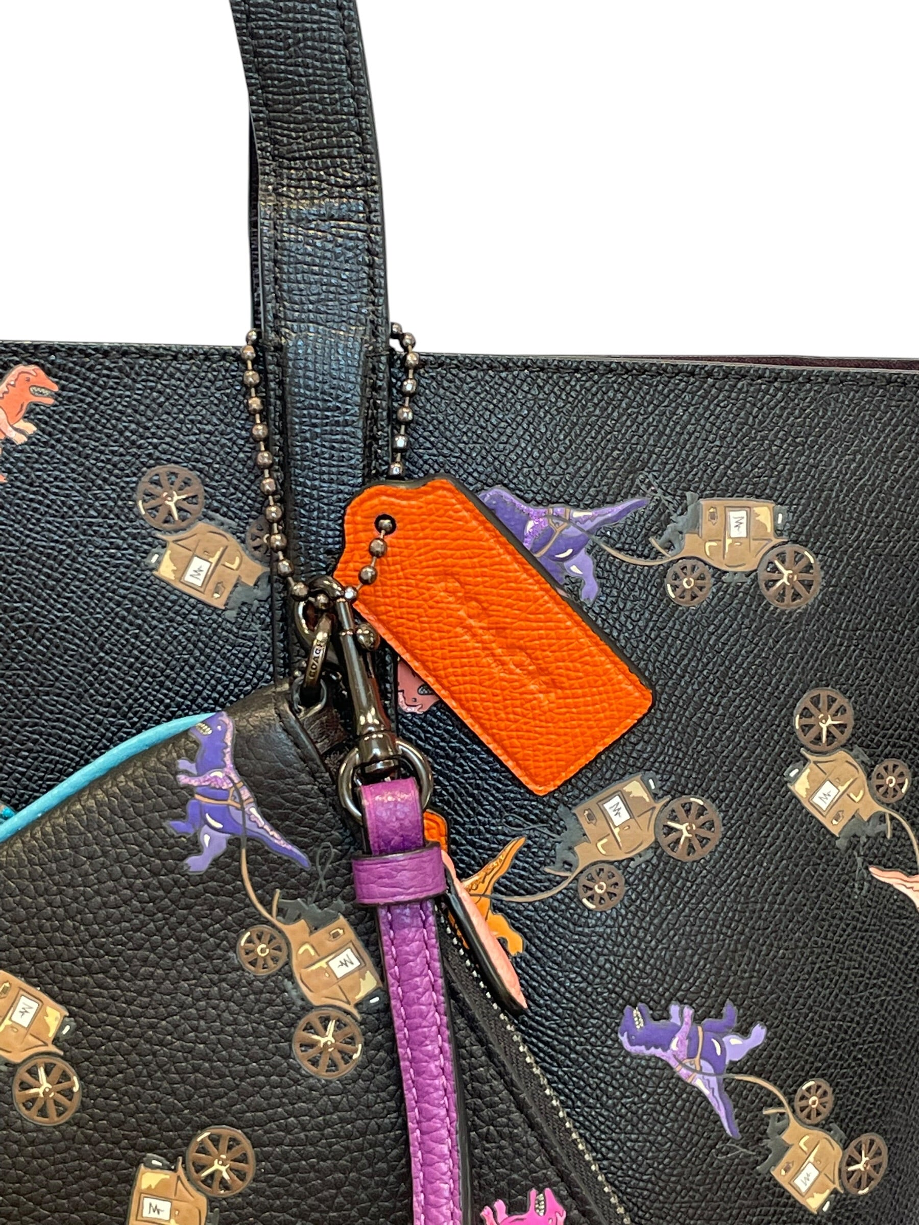 COACH/Tote Bag/All Over Print/Leather/BLK/rexy tote view 3