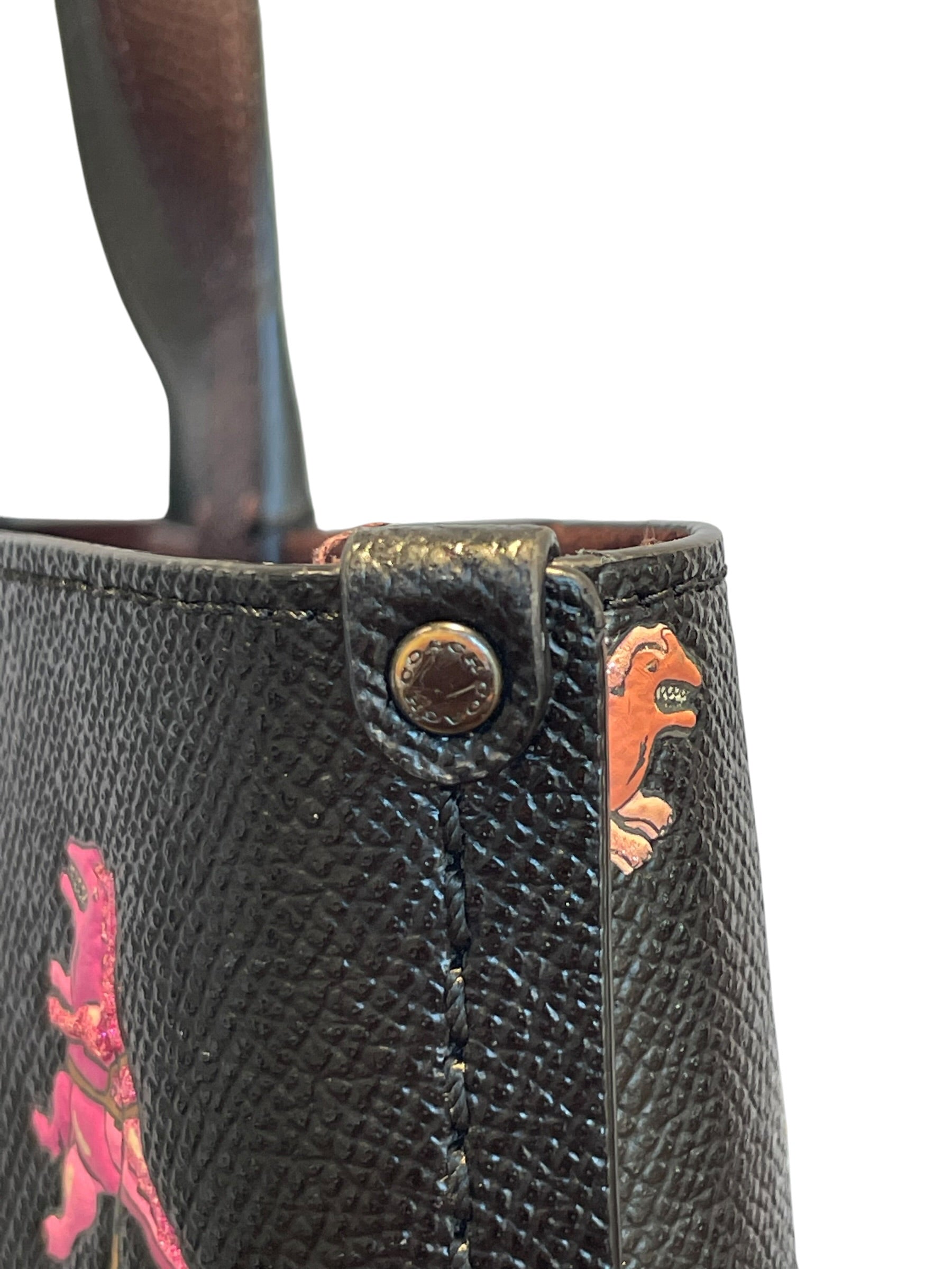 COACH/Tote Bag/All Over Print/Leather/BLK/rexy tote view 4