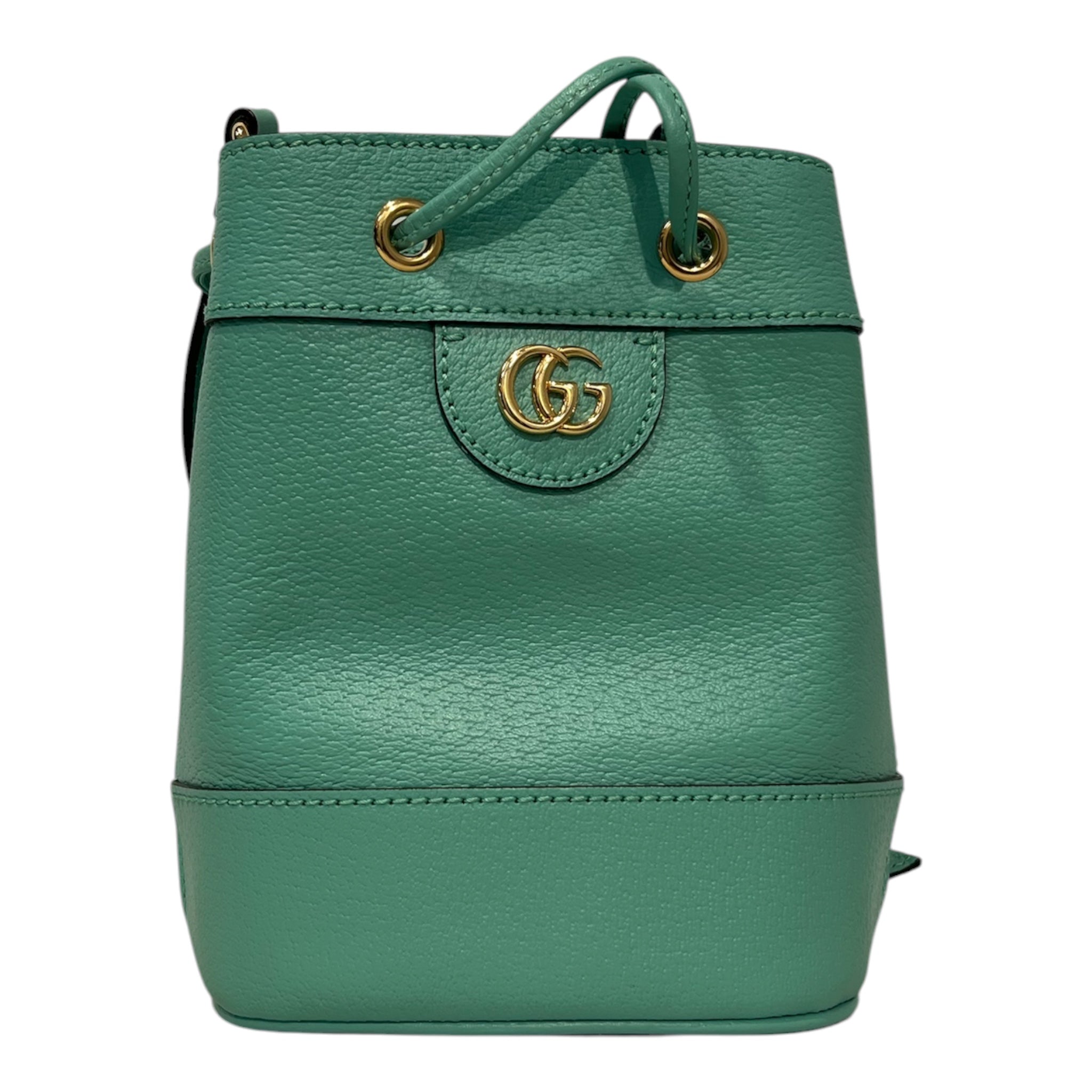 GUCCI/Cross Body Bag/Leather/GRN/550620 MINT BUCKET BAG/GLD GG view 1