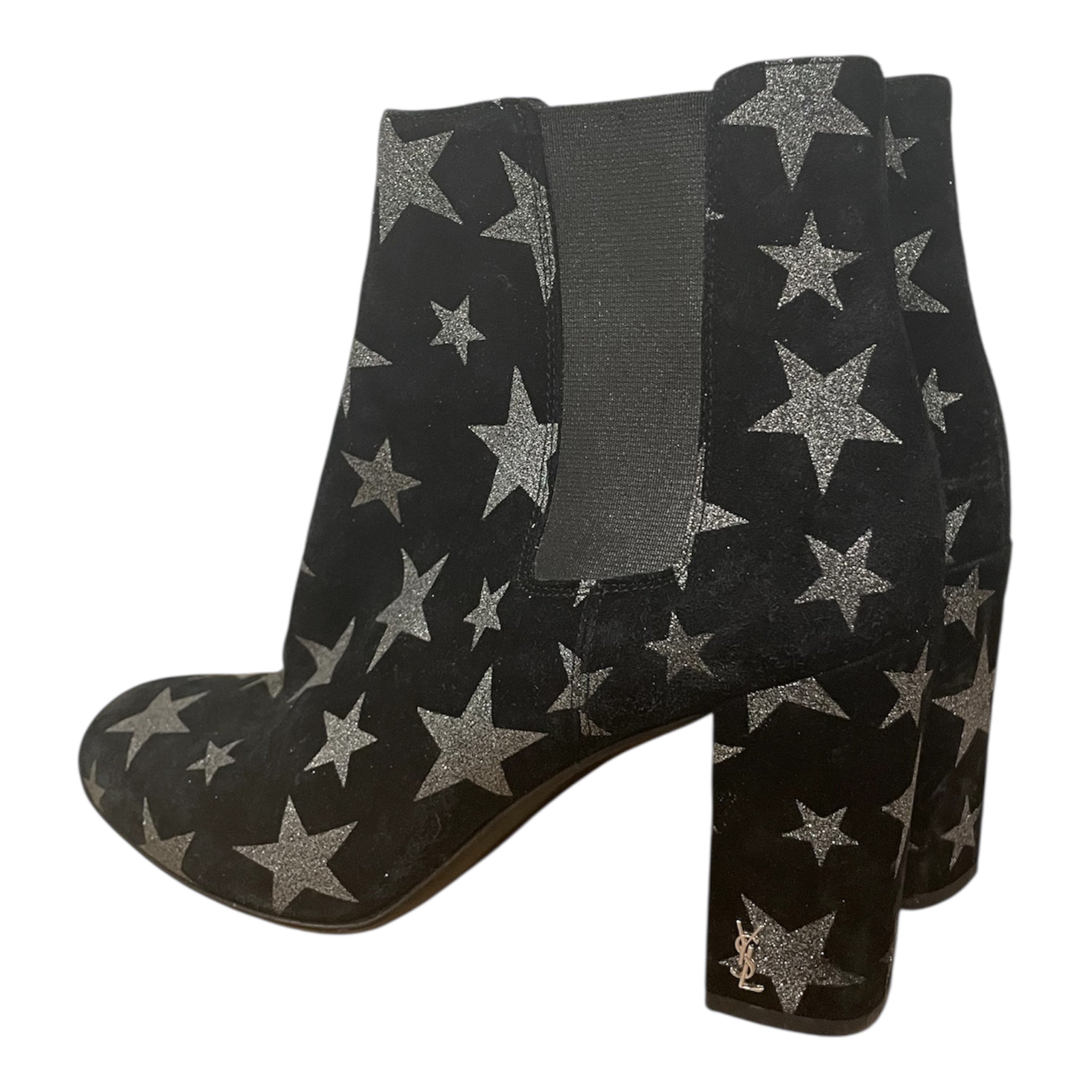 SAINT LAURENT/Heels/EU 36.5/All Over Print/Leather/BLK/GLITTER STARS view 2