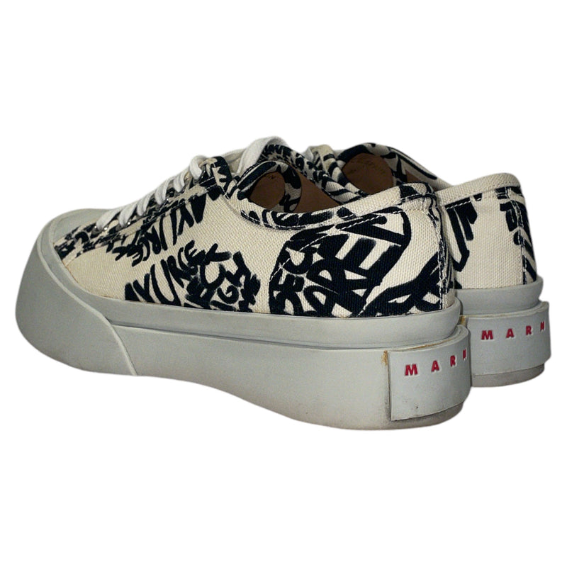 MARNI/Low-Sneakers/Cotton/WHT/Platform/Black white Marni Sneakers