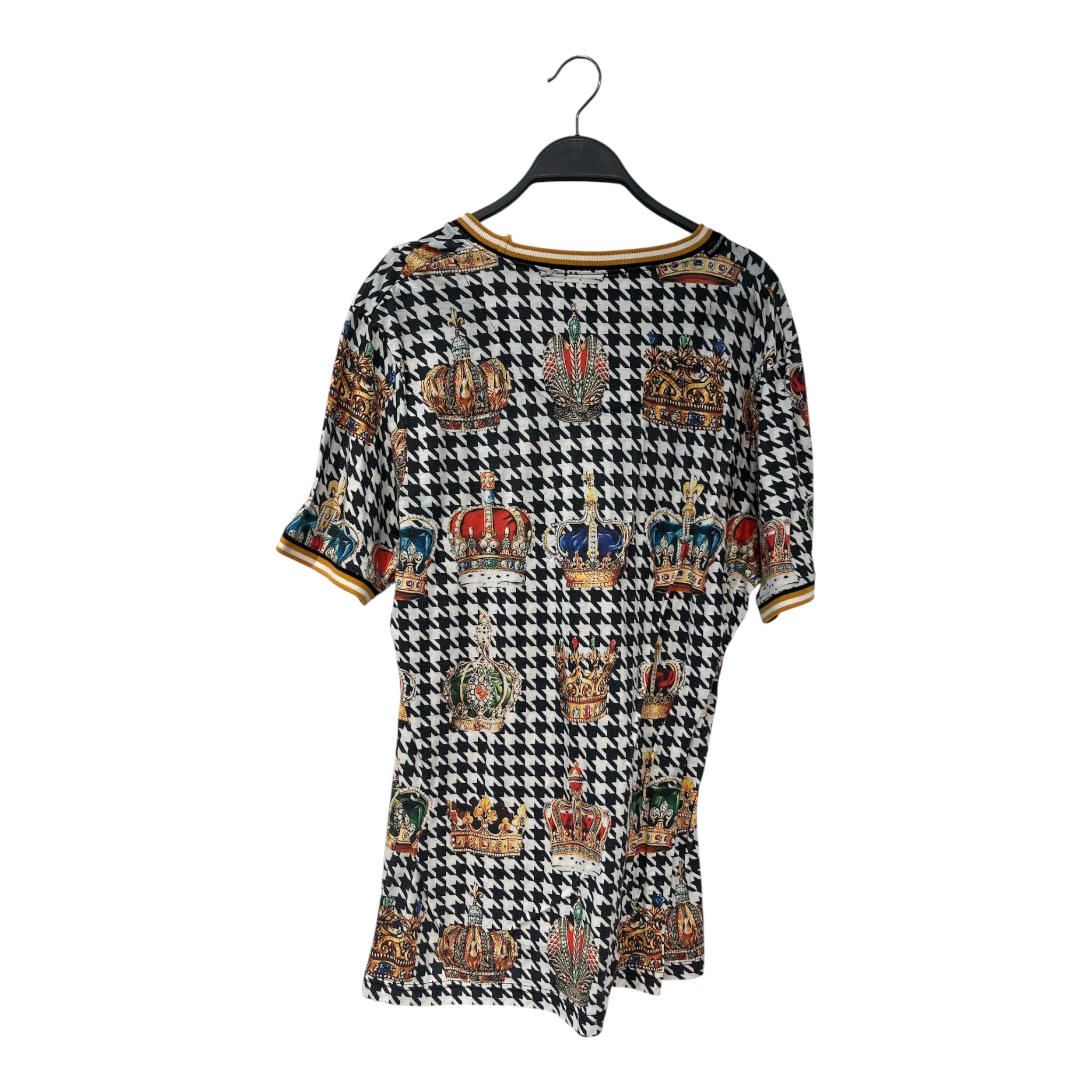 DOLCE&GABBANA/T-Shirt/48/Cotton/MLT/All Over Print/houndstooth pattern/ crowns view 2