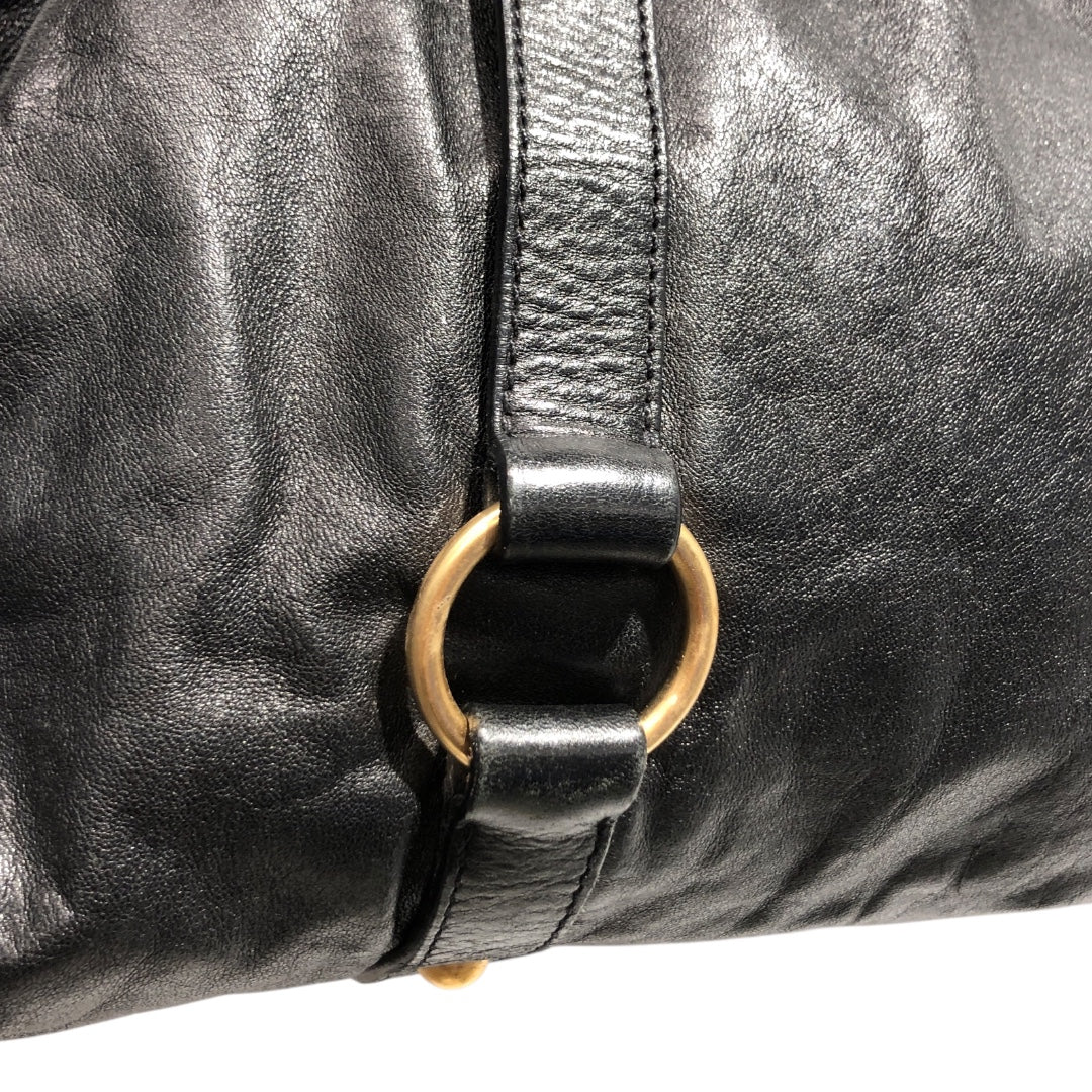 MIU MIU/Hand Bag/Lambskin/BLK/vitello soft calf gathered tot view 5