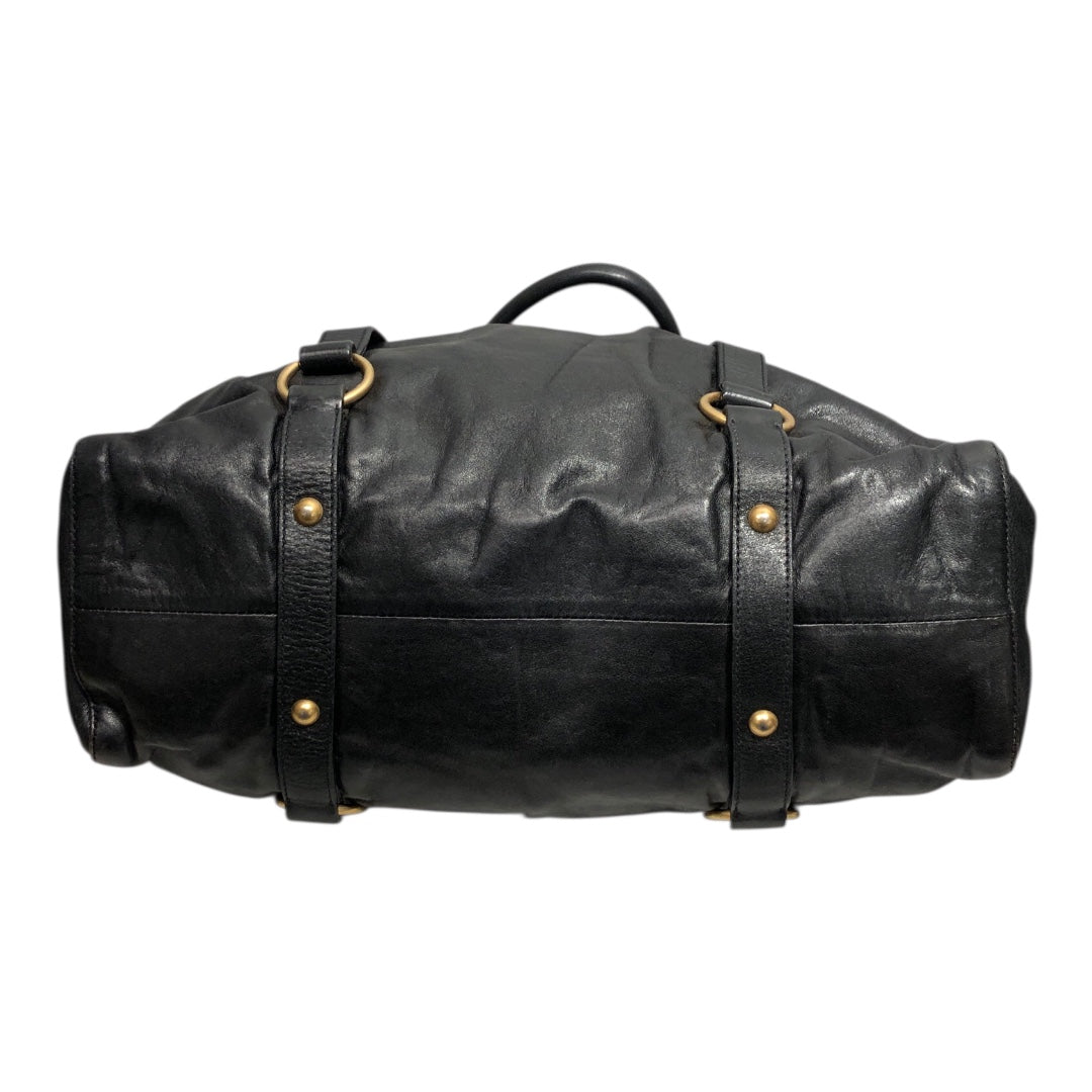 MIU MIU/Hand Bag/Lambskin/BLK/vitello soft calf gathered tot view 3