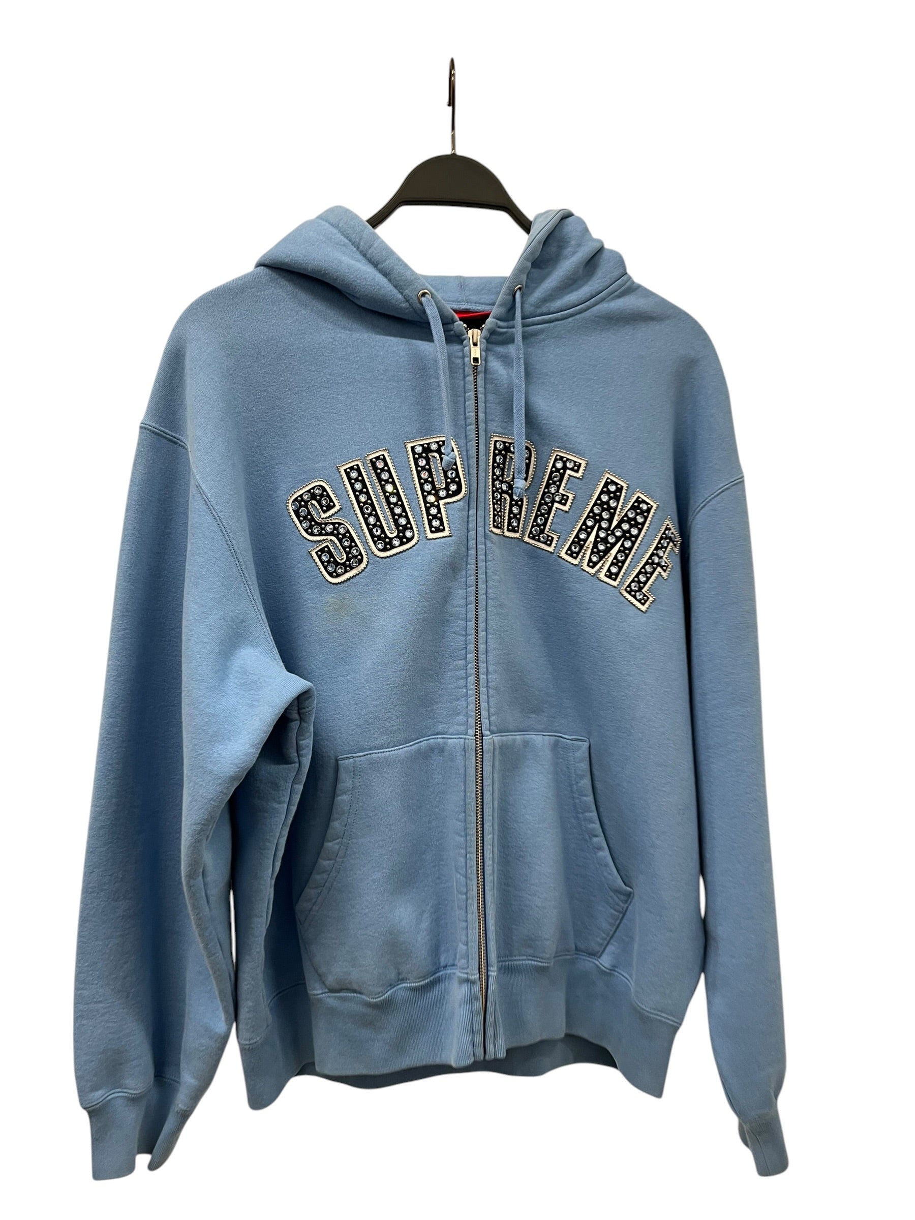 Supreme/b.b.simon/Hoodie/M/Cotton/BLU/RHINESTONE ZIP-UP HOODIE view 1