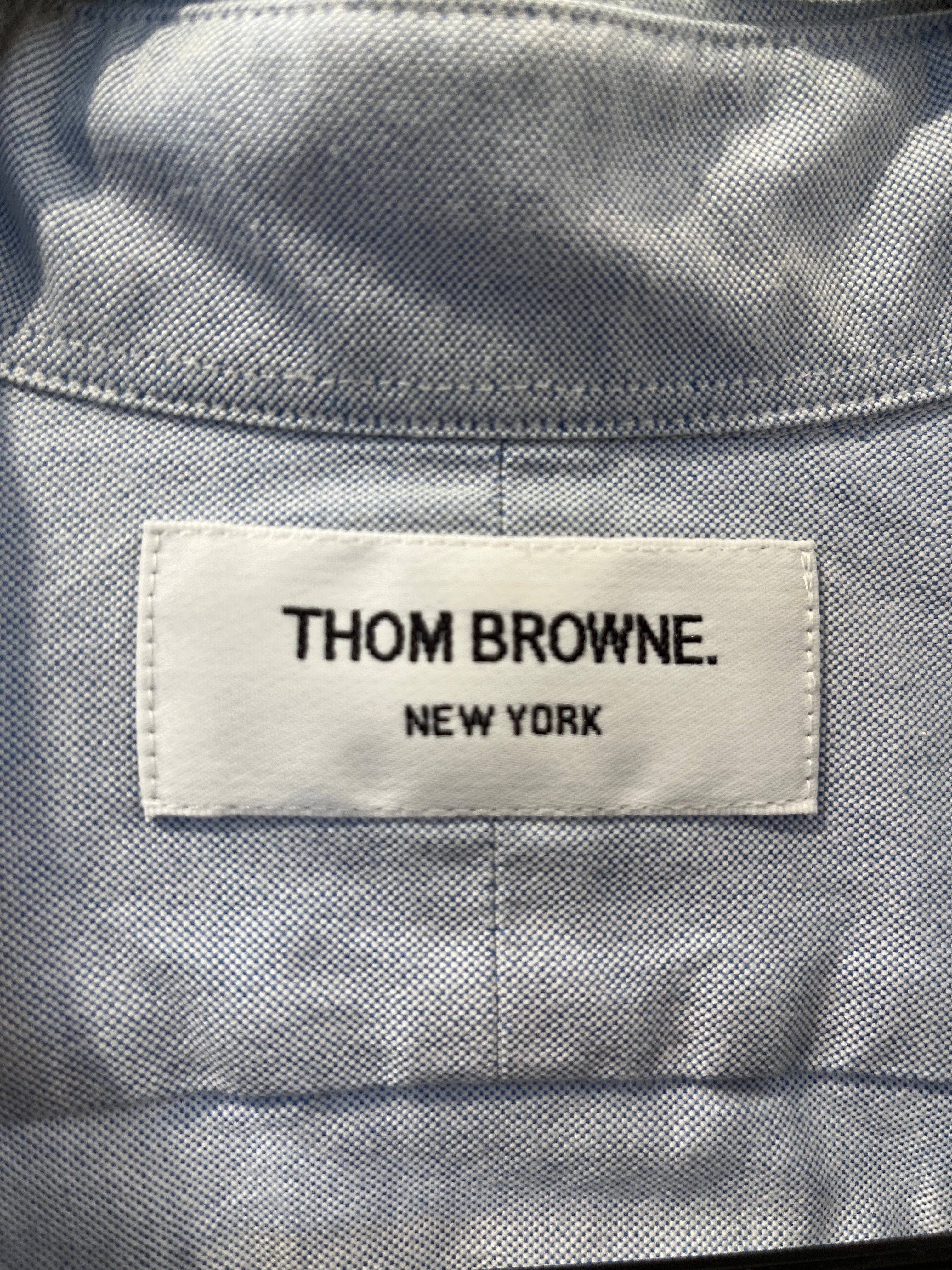 THOM BROWNE. NEW YORK/LS Shirt/M/Cotton/IDG/light blue button up view 3