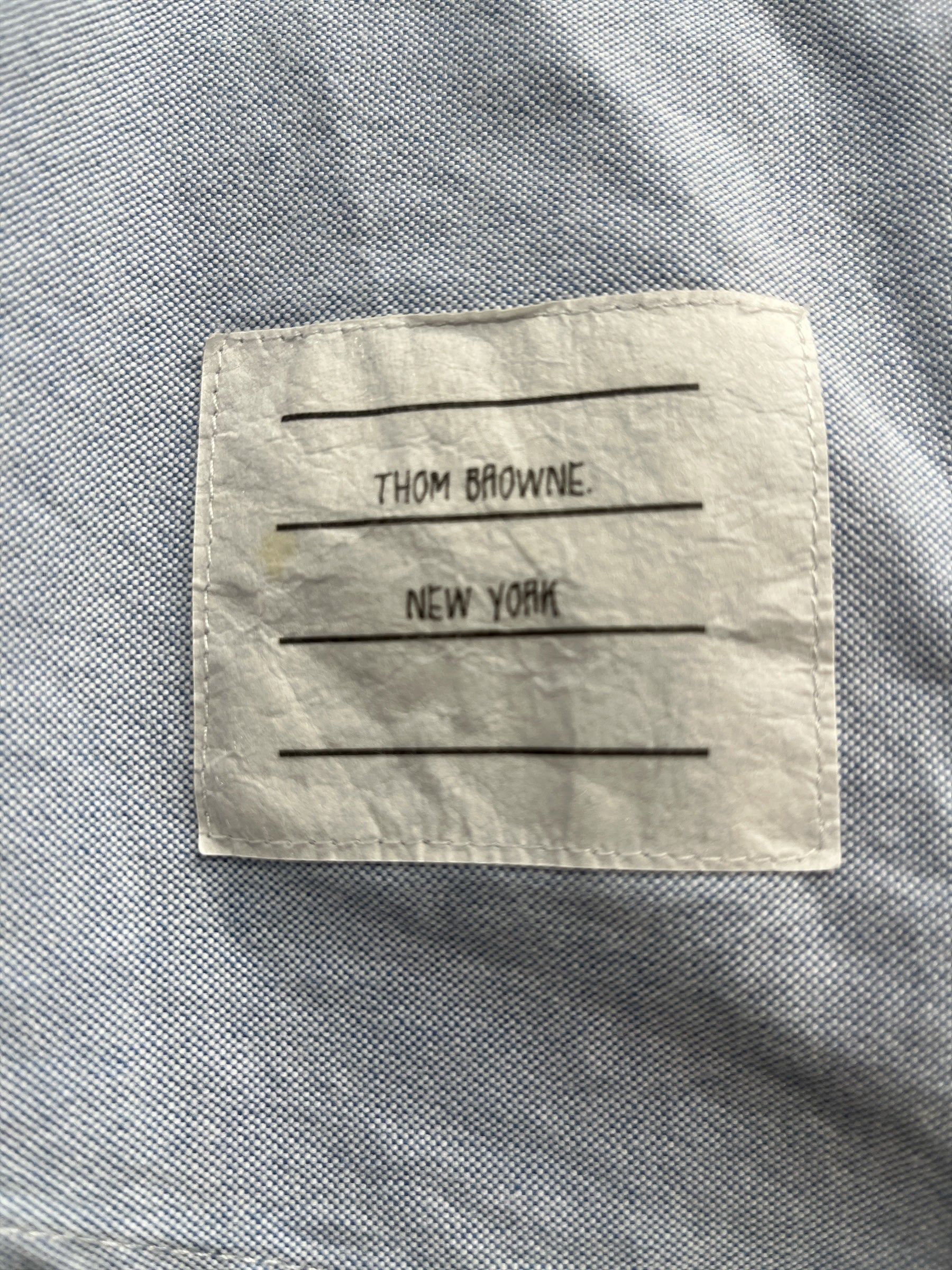 THOM BROWNE. NEW YORK/LS Shirt/M/Cotton/IDG/light blue button up view 4