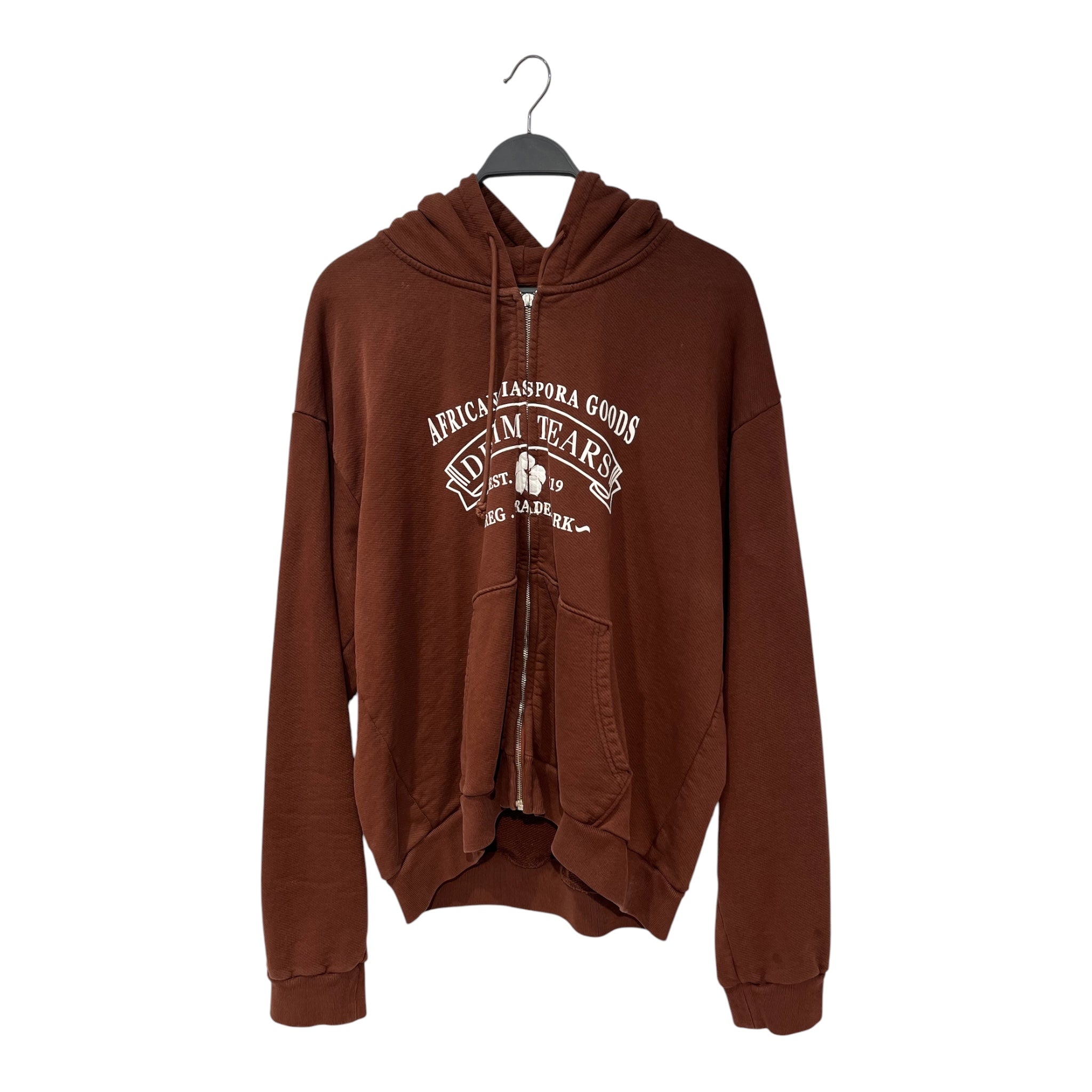 DENIM TEARS/Zip Up Hoodie/XL/Cotton/BRW/adg zip up view 1