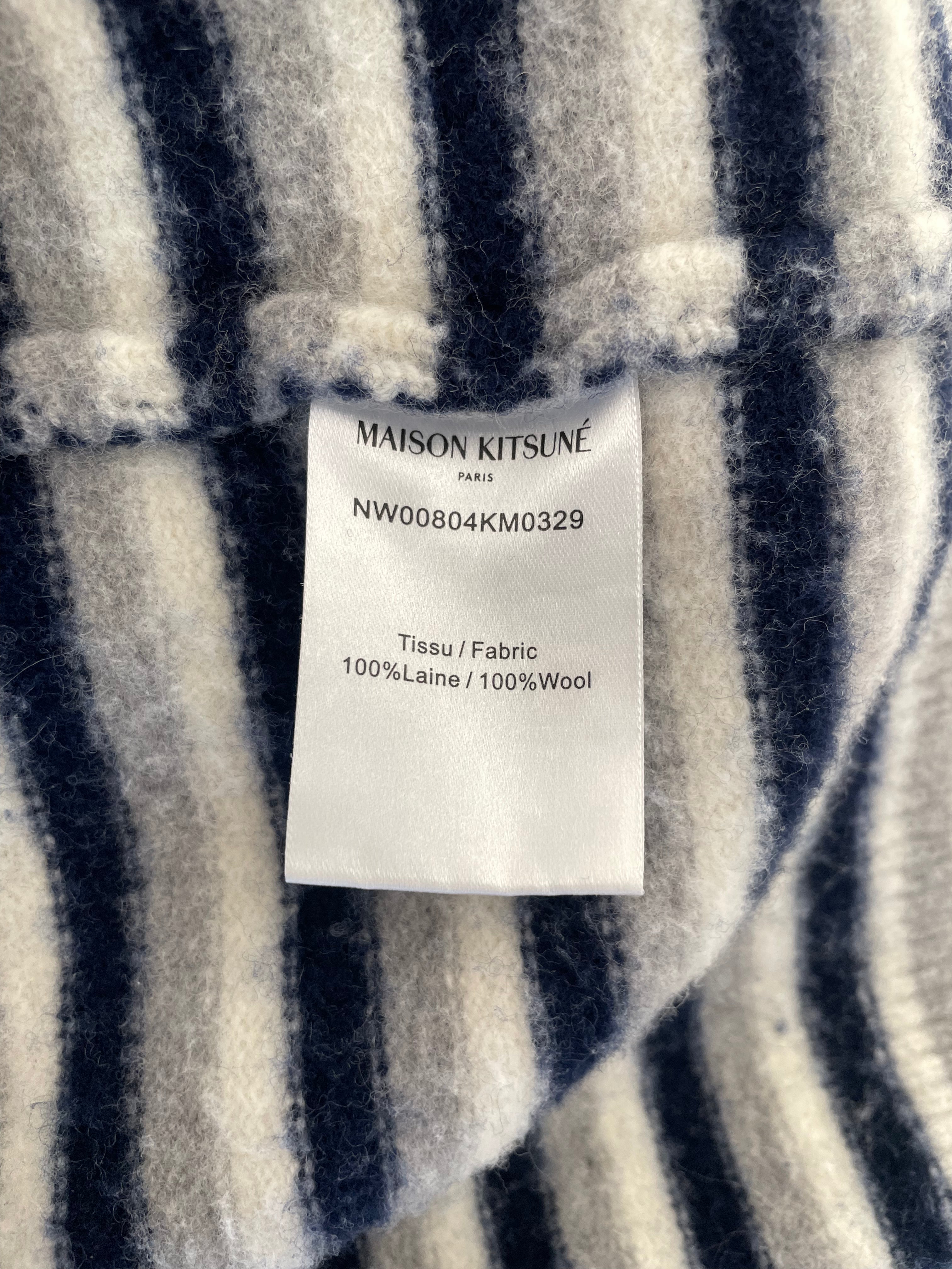 MAISON KITSUNE/Sweater/S/Stripe/Wool/BLU/NW00804KM0329 view 4