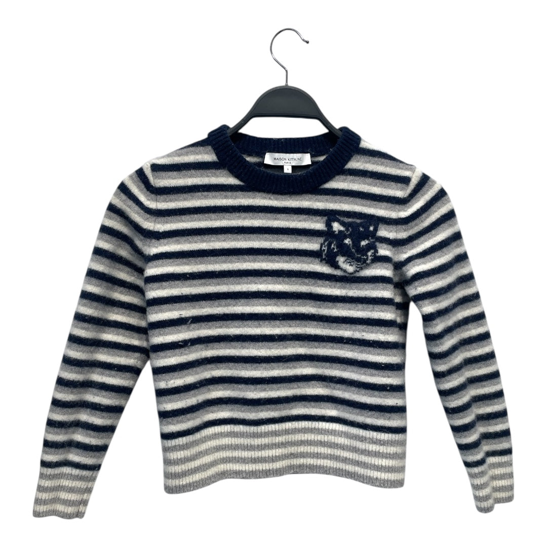 MAISON KITSUNE/Sweater/S/Stripe/Wool/BLU/NW00804KM0329 view 1
