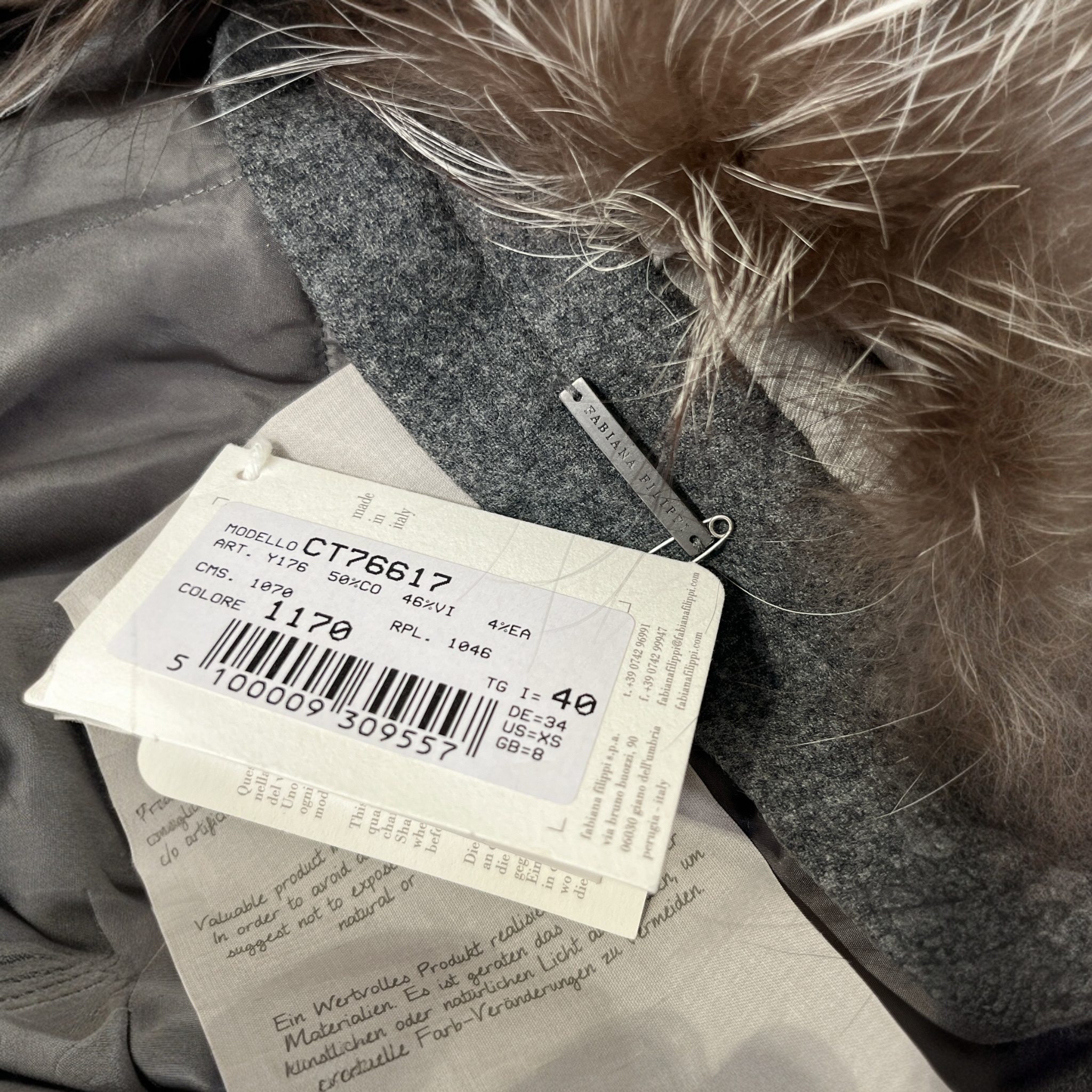 FABIANA FILIPPI/Trench Coat/40/Cotton/GRY/ view 3