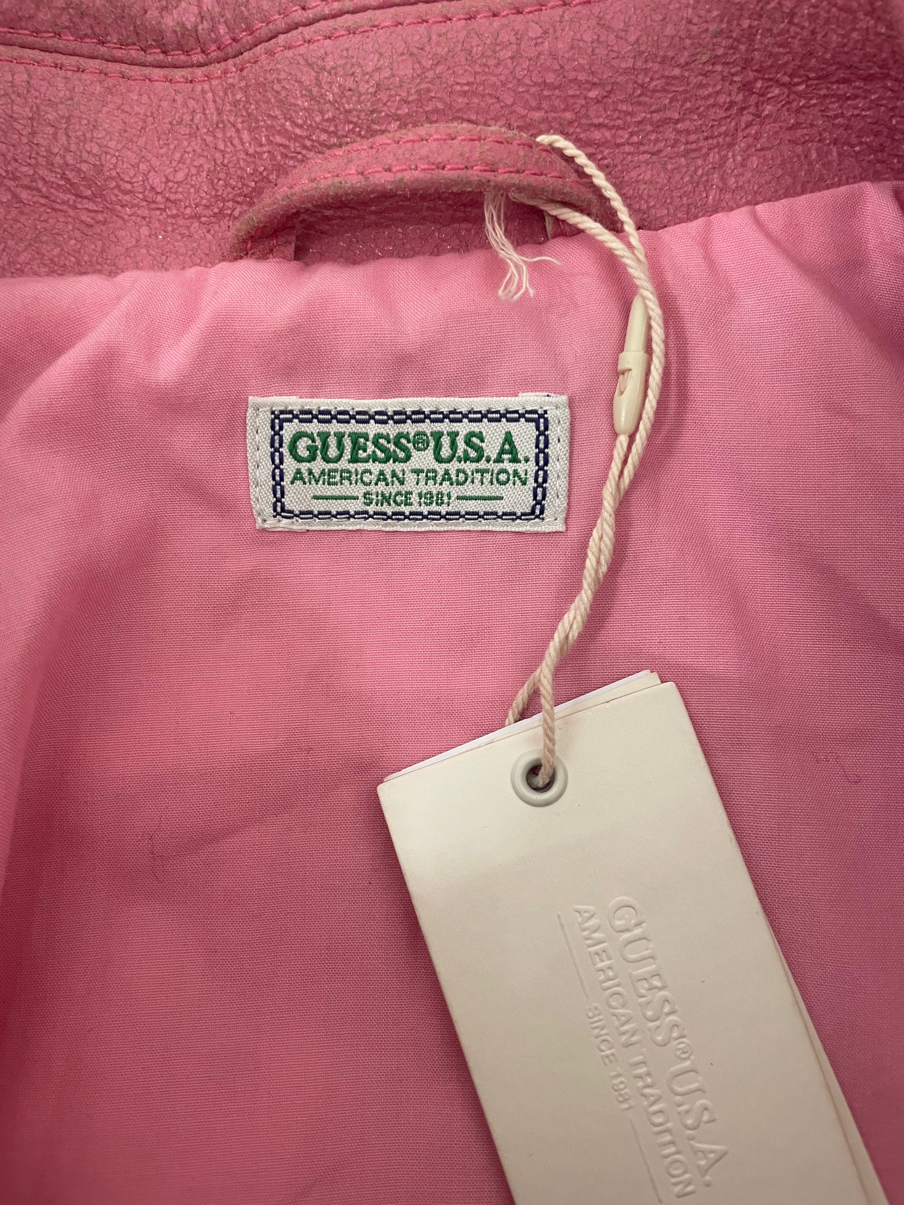 GUESS/Leather Jkt/XS/Leather/PNK/LAMB LEATHER view 4