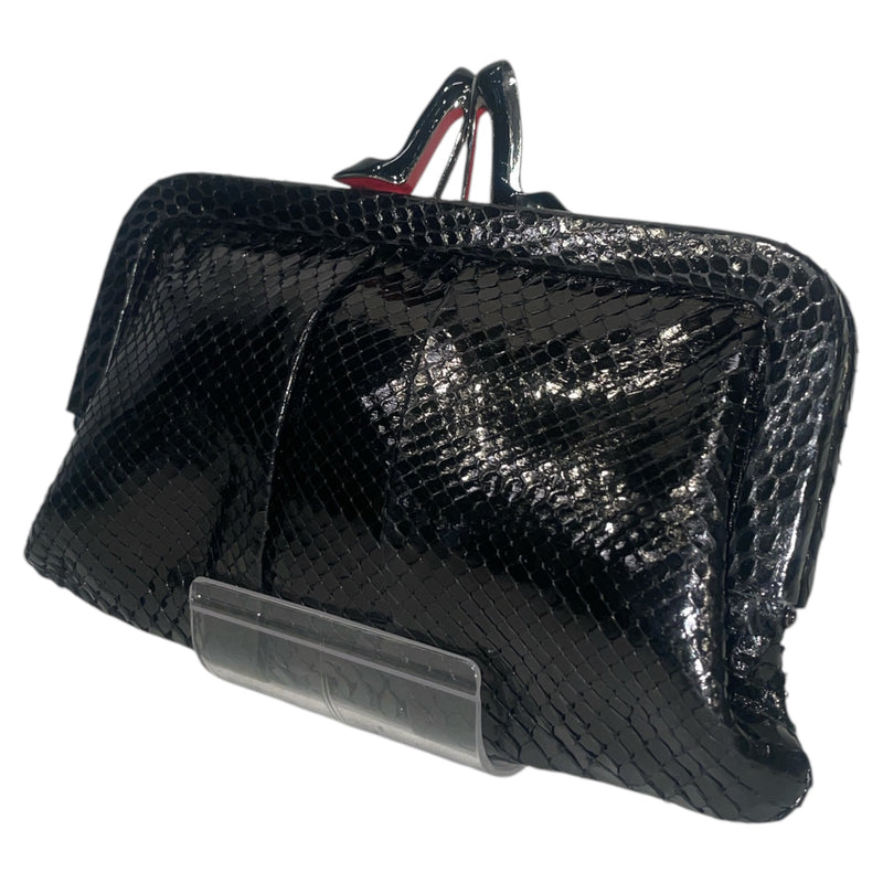 Christian Louboutin/Clutch Bag/BLK/Python Snakeskin Clutch