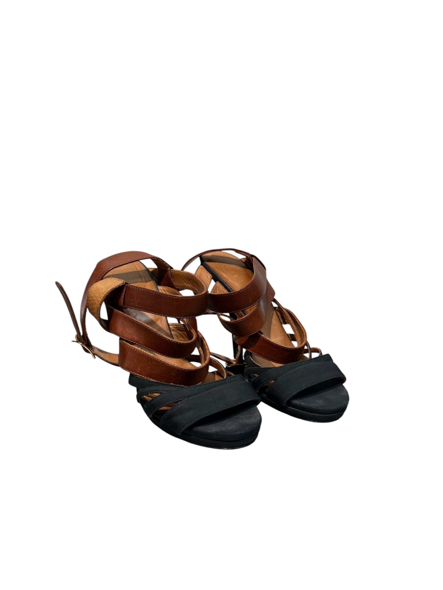 DRIES VAN NOTEN/Heels/EU 39.5/Nylon/BRW/straps view 1