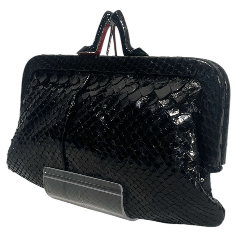 Christian Louboutin/Clutch Bag/BLK/Python Snakeskin Clutch