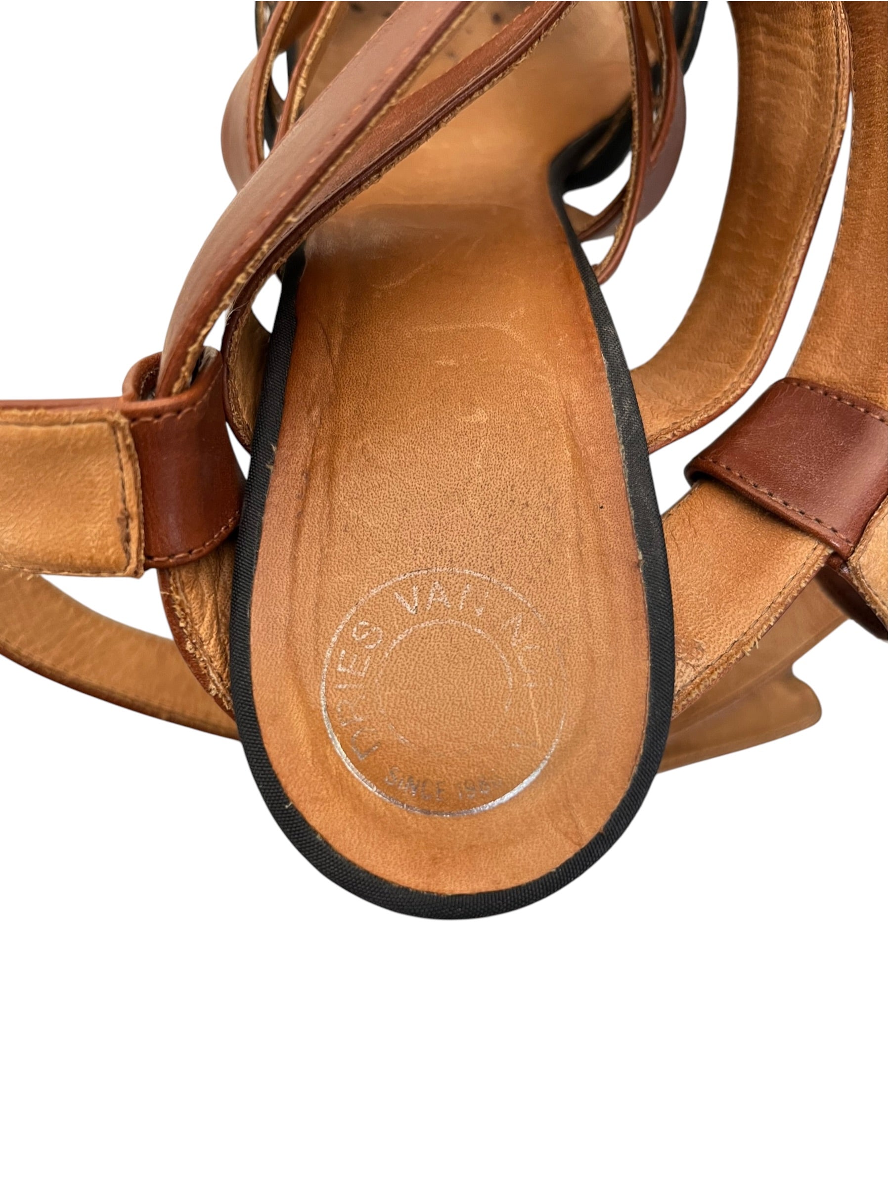 DRIES VAN NOTEN/Heels/EU 39.5/Nylon/BRW/straps view 3