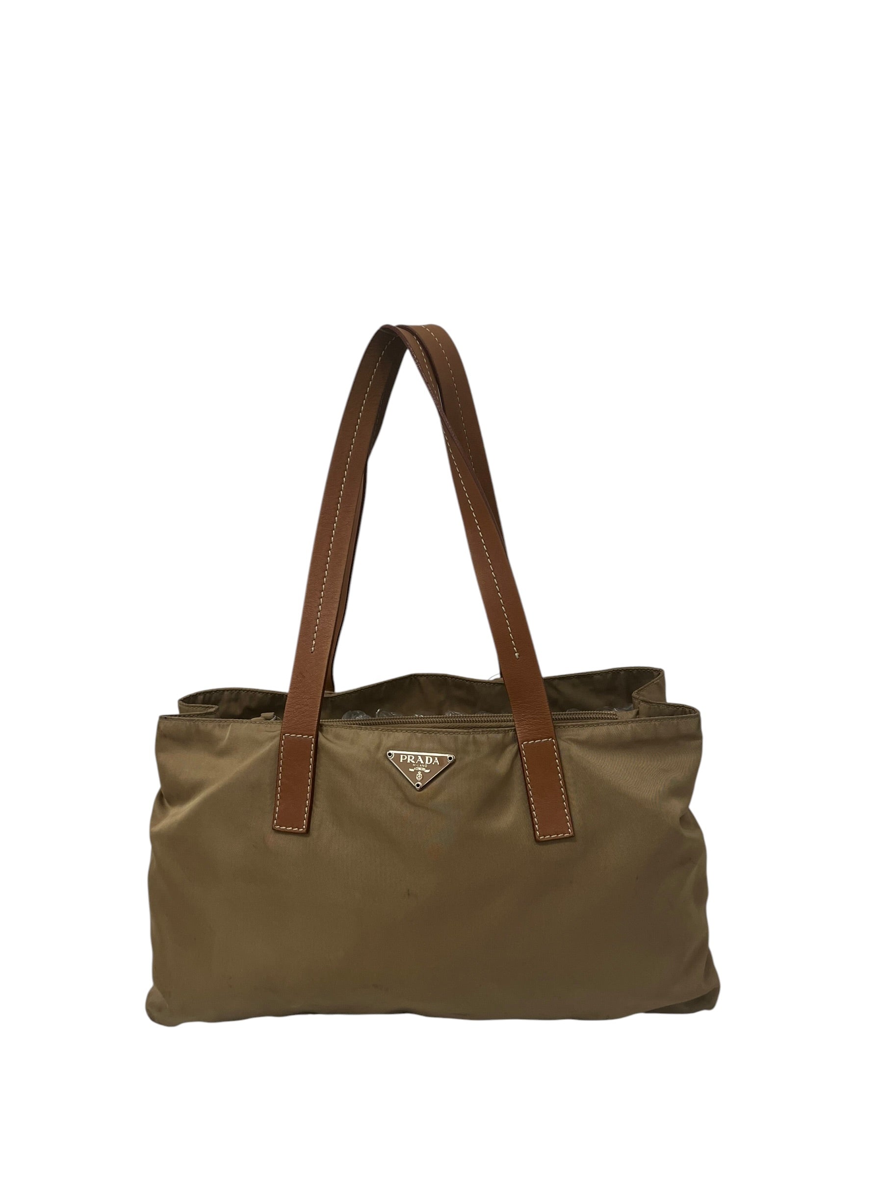 PRADA/Hand Bag/Nylon/BEG/TESSUTO TOP HANDLE view 1